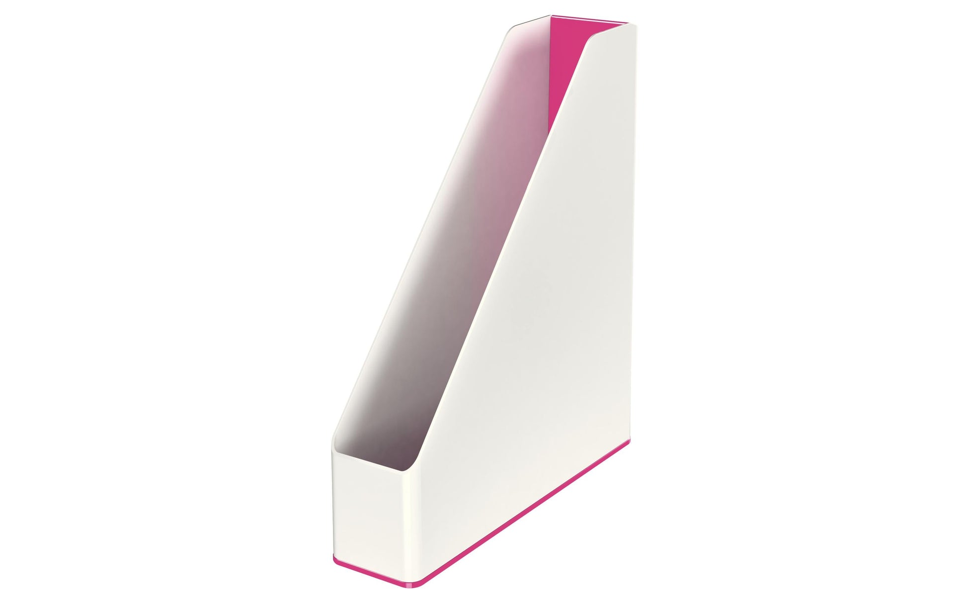 Leitz WOW Stehsammler – A4 – Polystyrol – Weiss/Pink – 73 × 272 × 318 mm