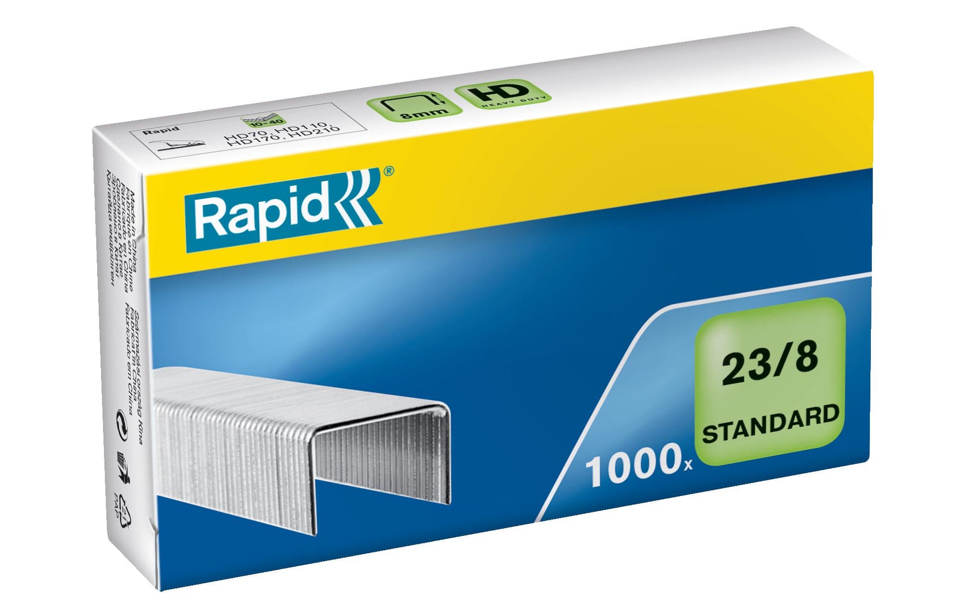 Rapid Heftklammern 23/8 – Metall, silber – 1000 Stk.