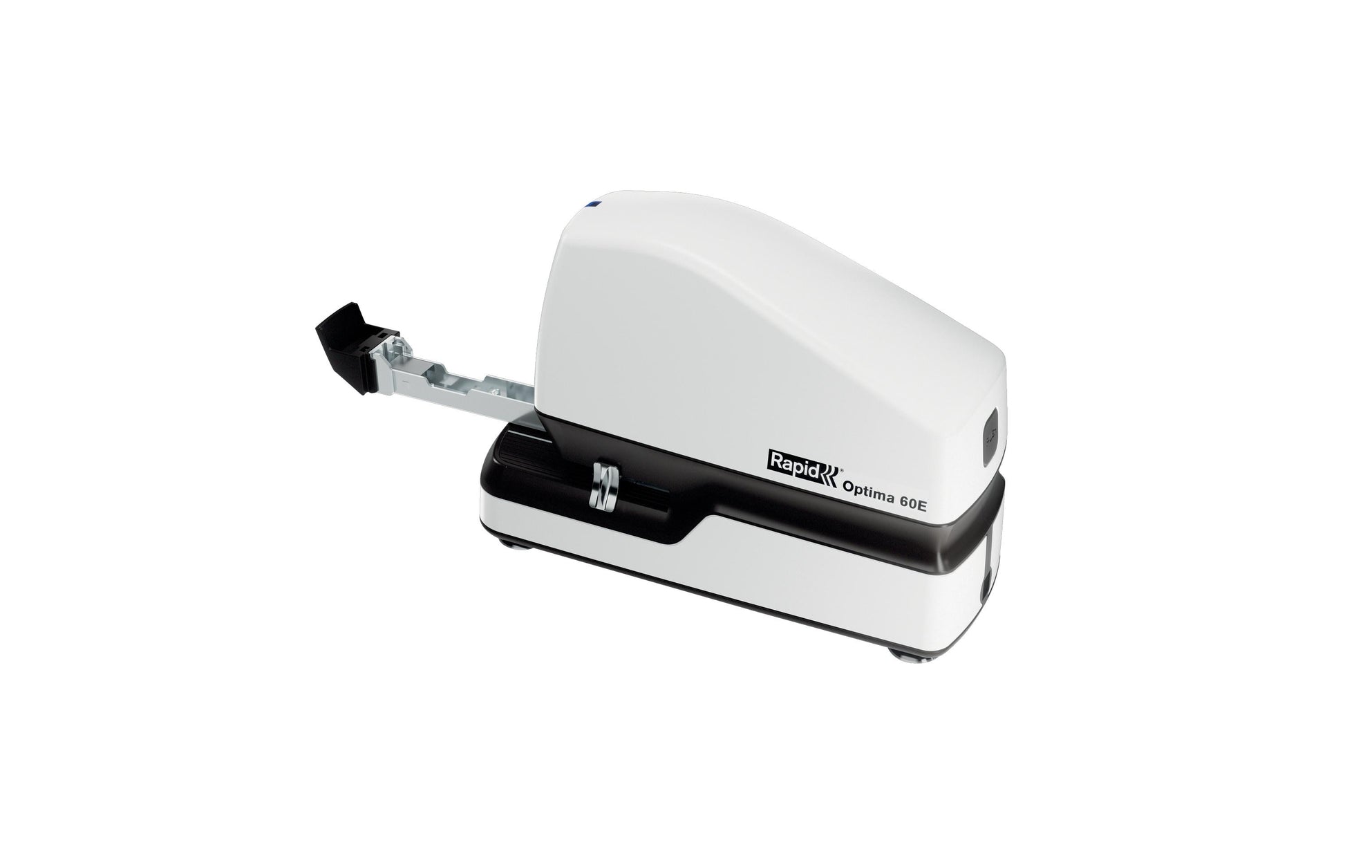 Rapid Optima 60E – Elektrischer Hefter, LED-Klammeranzeige, Einlegetiefe 5-30 mm, Weiss
