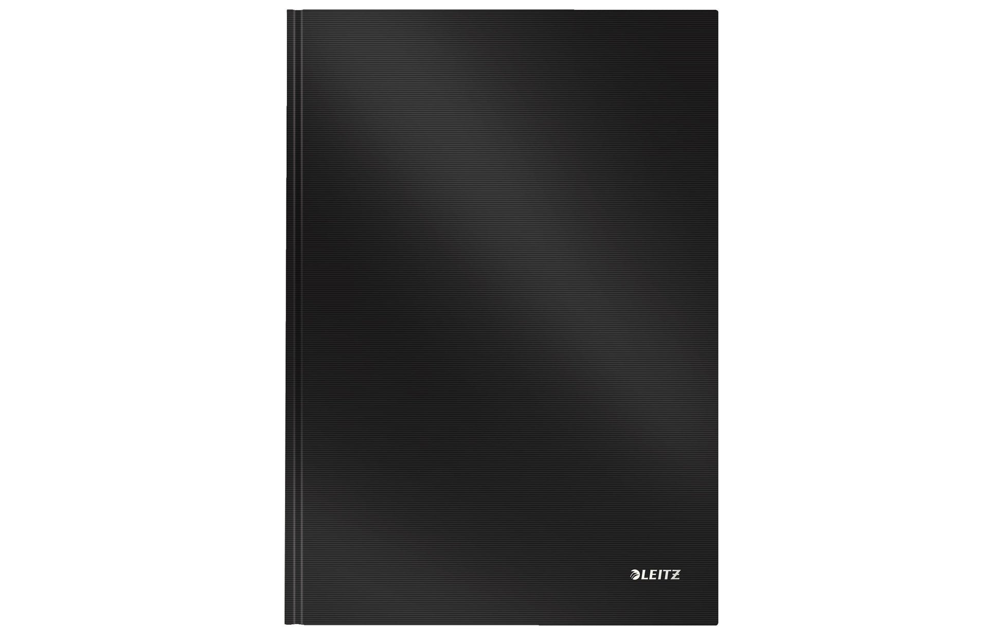 Leitz Notizbuch – A4 – 80 Blatt – 90 g/m² – Hardcover, Fadenbindung, laminierte Oberfläche, schwarz, FSC