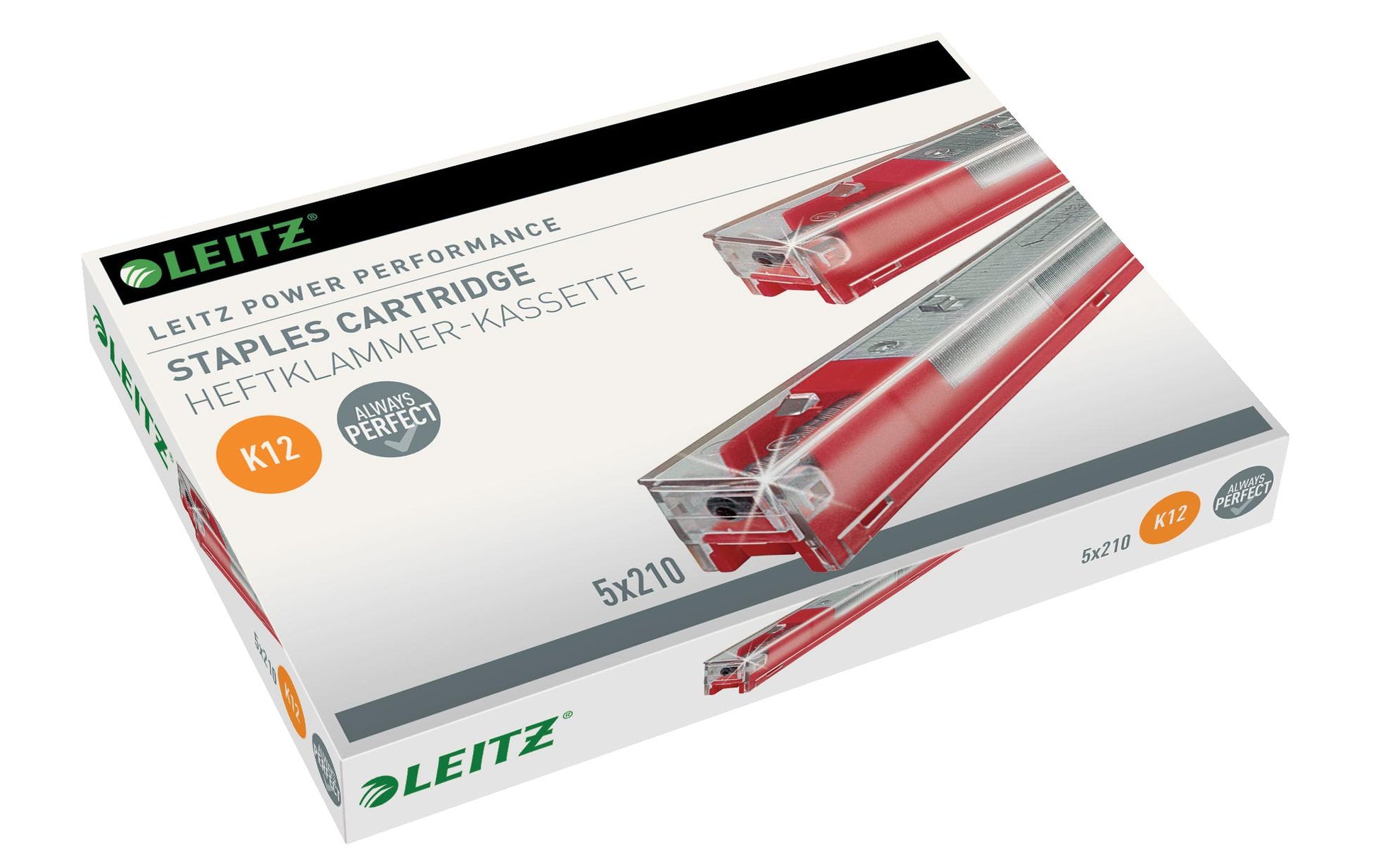 Leitz Heftklammernkassette – für Leitz 5551, 5550 – 12 mm, 80 Blatt – silber, Metall – 1050 Stk.