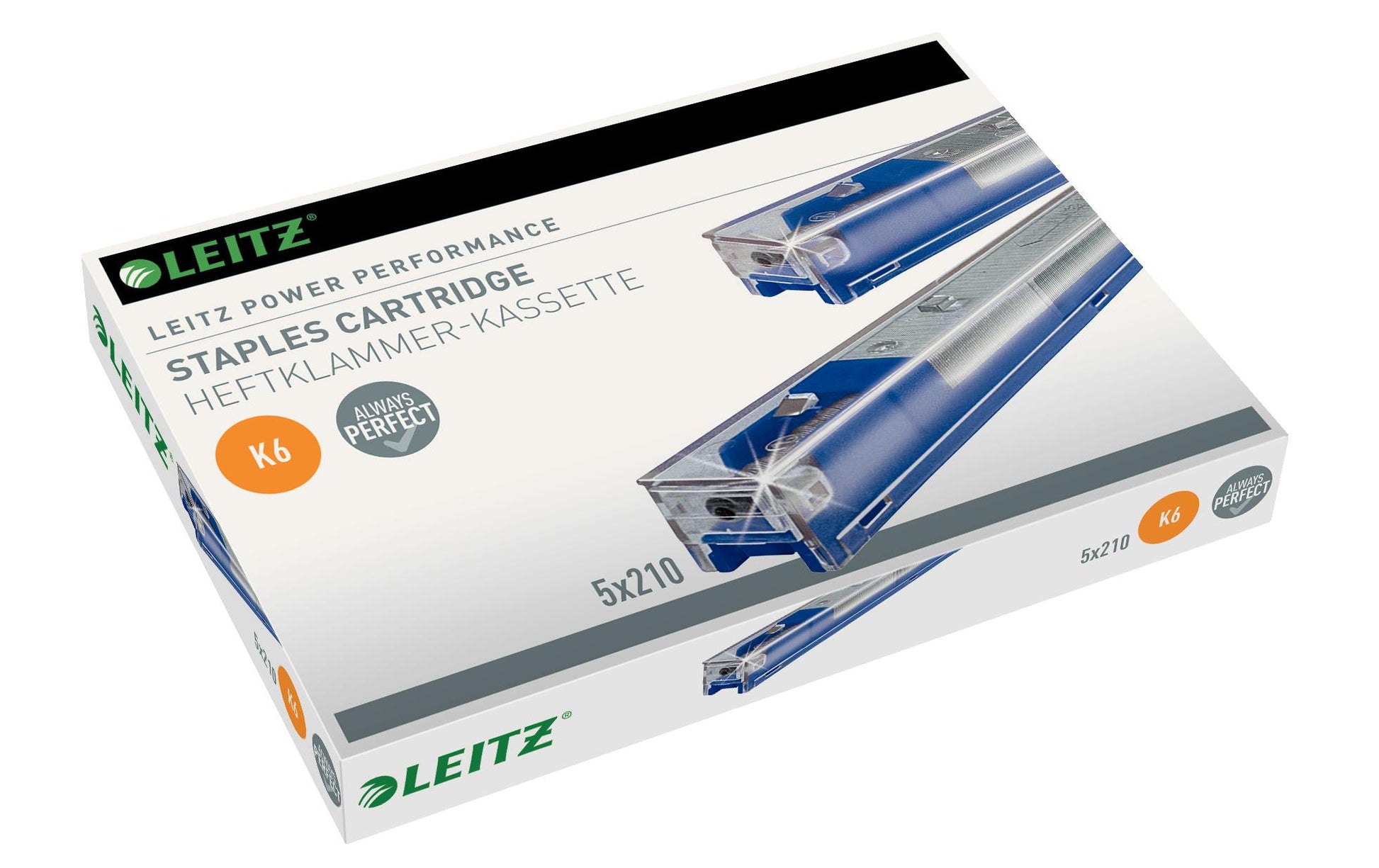 Leitz Heftklammernkassette – für Leitz 5551, 5550 – 6 mm, 25 Blatt – silber, Metall – 1050 Stk.