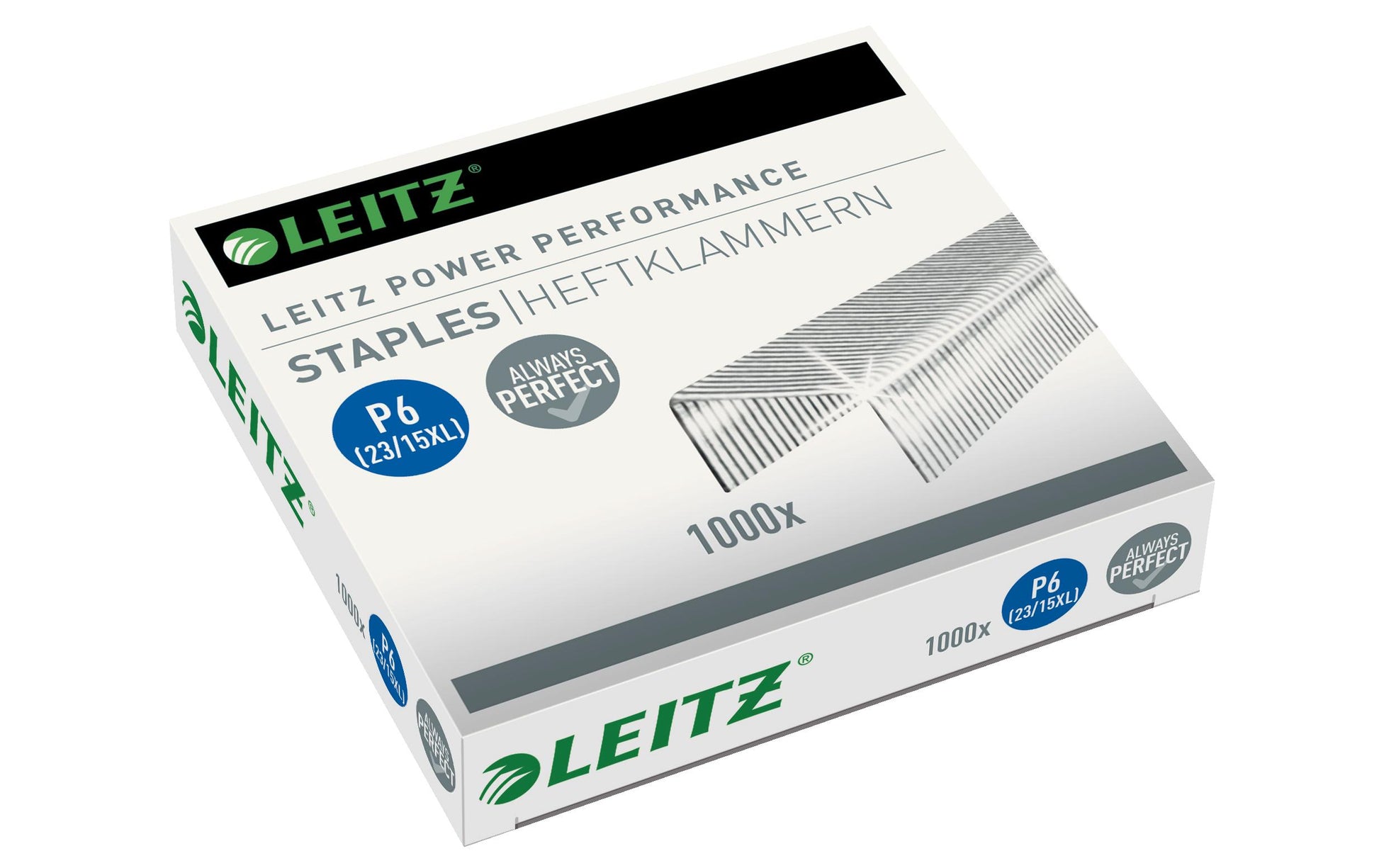 Leitz Heftklammern 23/15XL – für Leitz 5553 – 12 mm – verzinkt, silber – 1000 Stk.