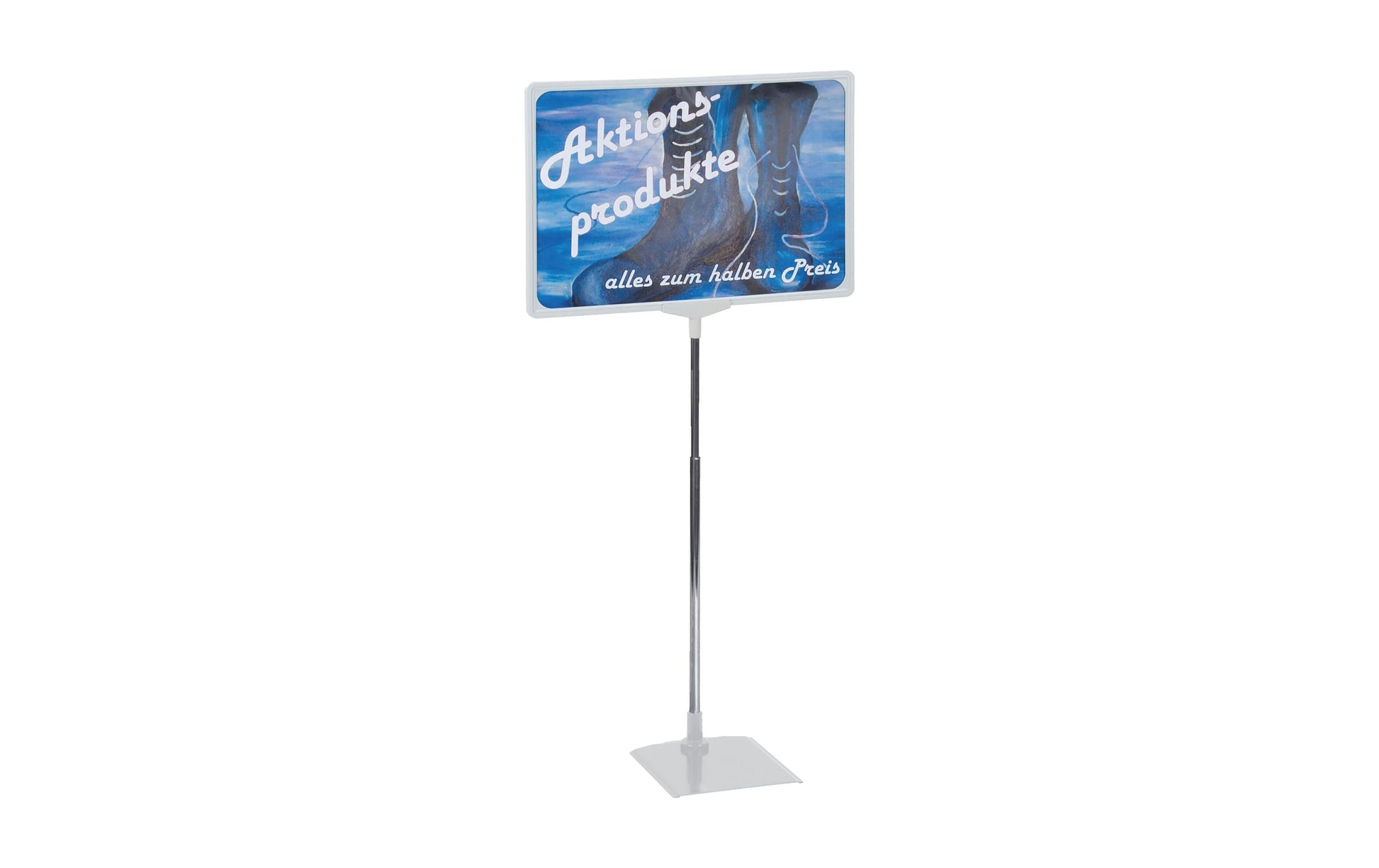 Franken Schilderhalter – für A4 – quer – höhenverstellbar – grau – Metall/Kunststoff