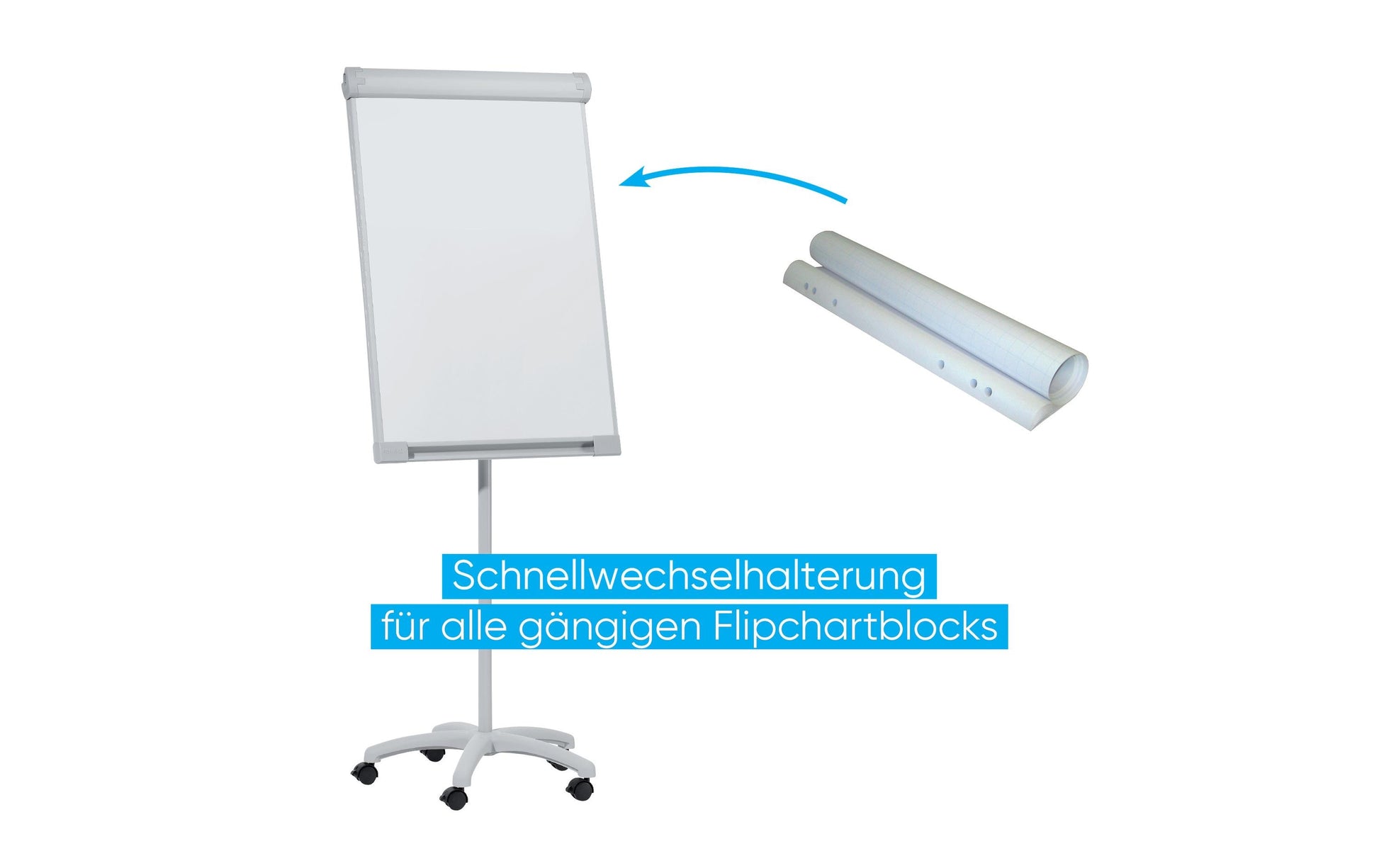 Franken Flipchart PRO Mobil FC41 – 67 × 95 cm, grau, Metall/Kunststoff