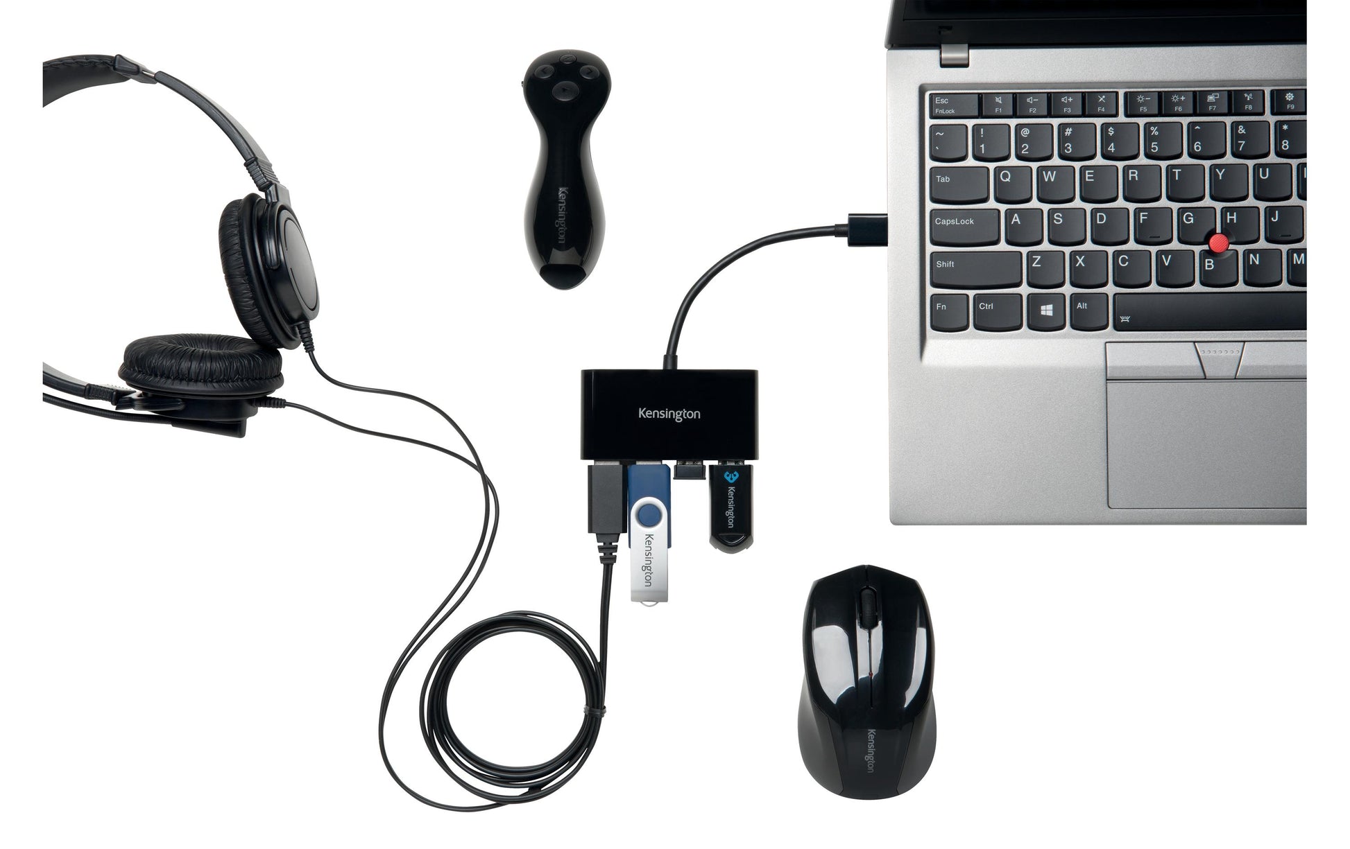 Kensington UH4000 USB-Hub – USB 3.0, 4× USB-A, für Windows/macOS