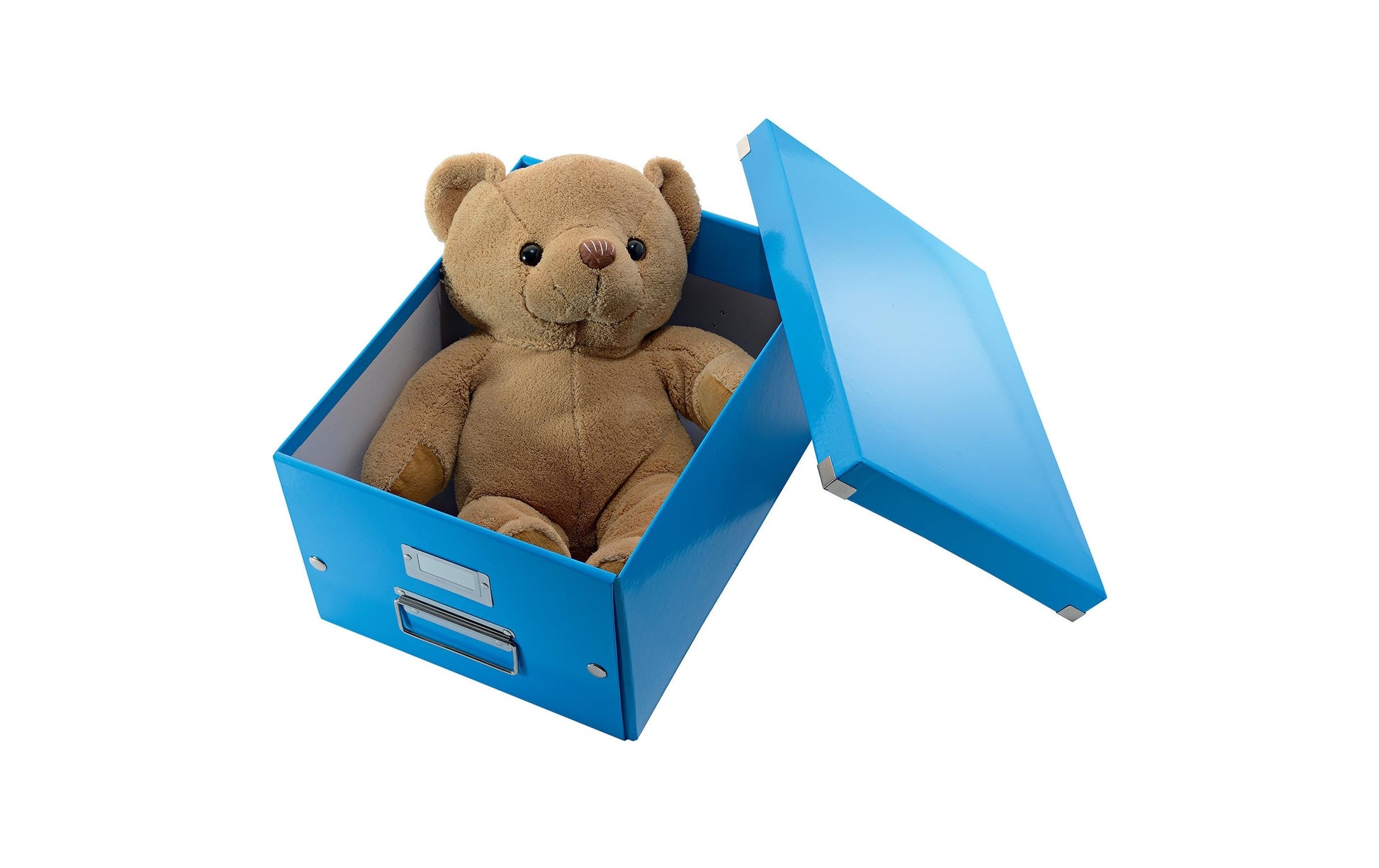 Leitz Click & Store Aufbewahrungsbox 17 l – für A4, mit Deckel, stapelbar, mit Etikettenhalter, blau, MDF/PP