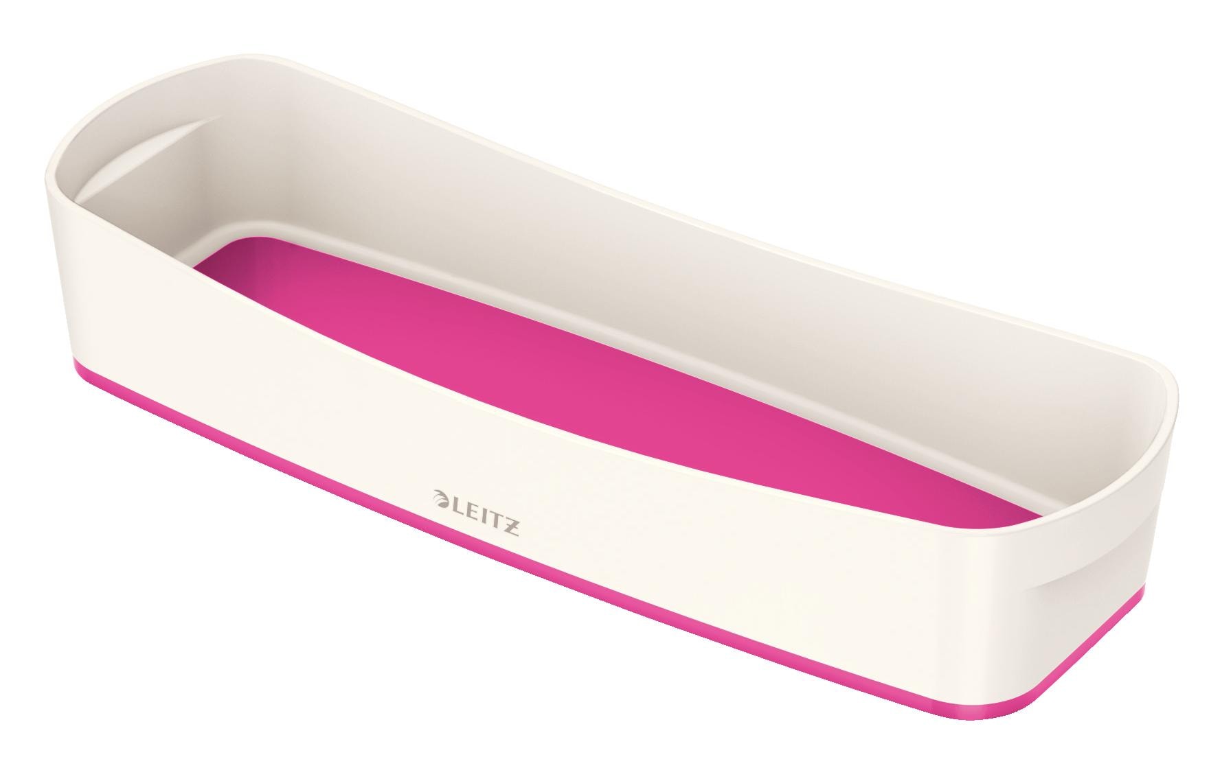 Leitz Aufbewahrungsschale MyBox – ABS-Kunststoff, Weiss/Pink Metallic, 30,7 × 5,5 × 10,5 cm
