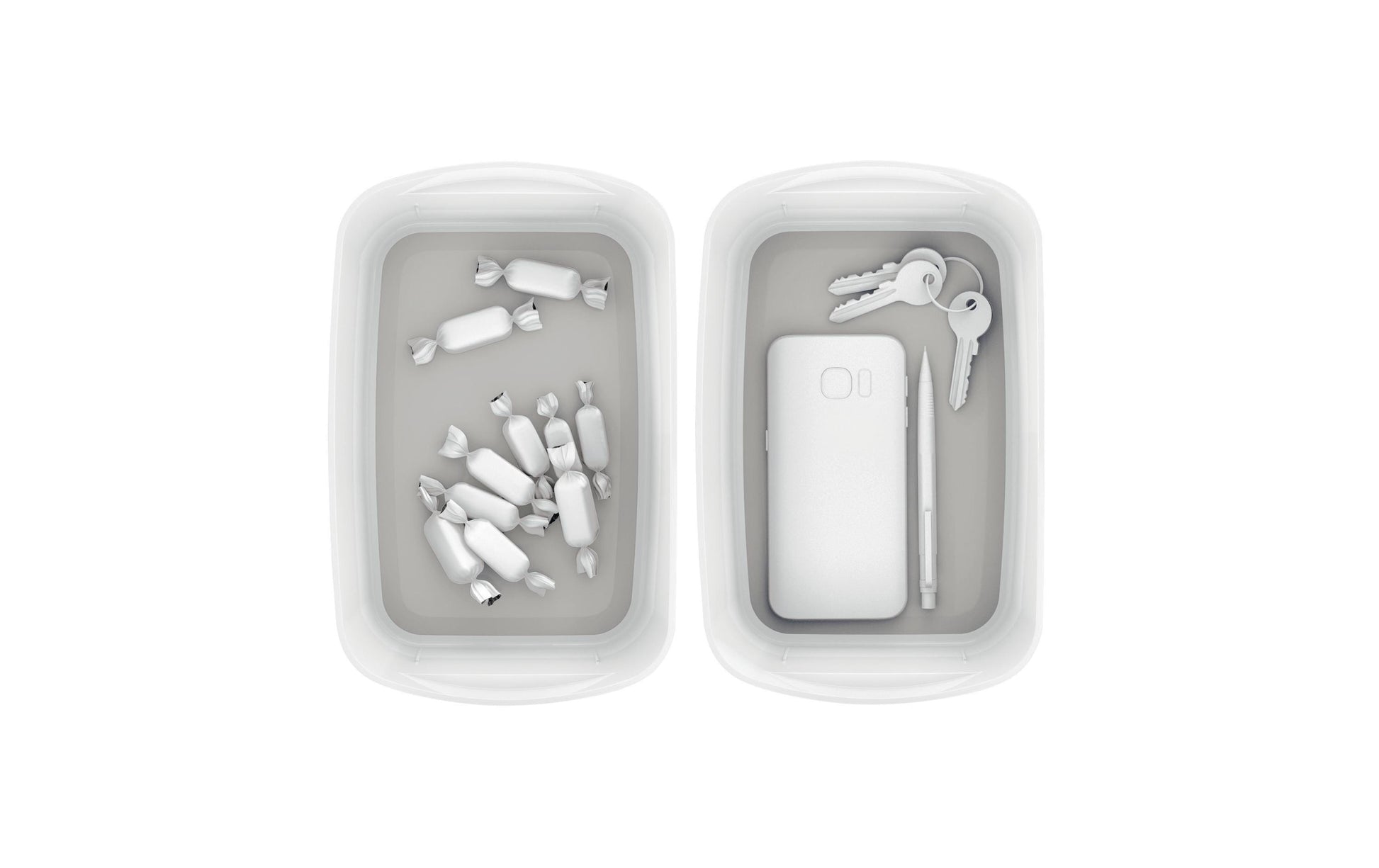 Leitz Aufbewahrungsschale MyBox – Kunststoff, weiss/grau, 24,6 × 9,8 × 16 cm