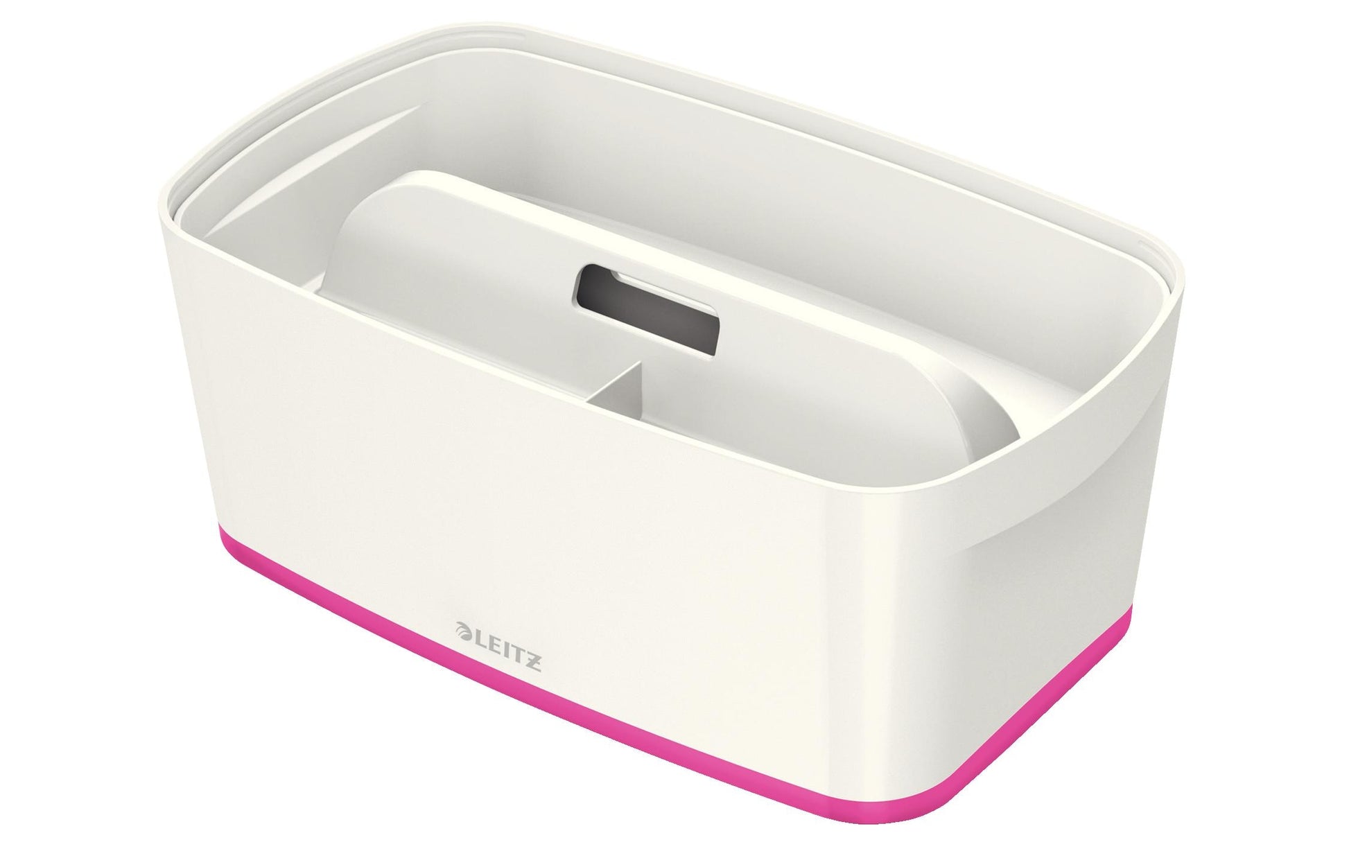 Leitz Aufbewahrungsbox MyBox – ABS-Kunststoff, weiss/pink, 31,8 × 12,8 × 19,1 cm