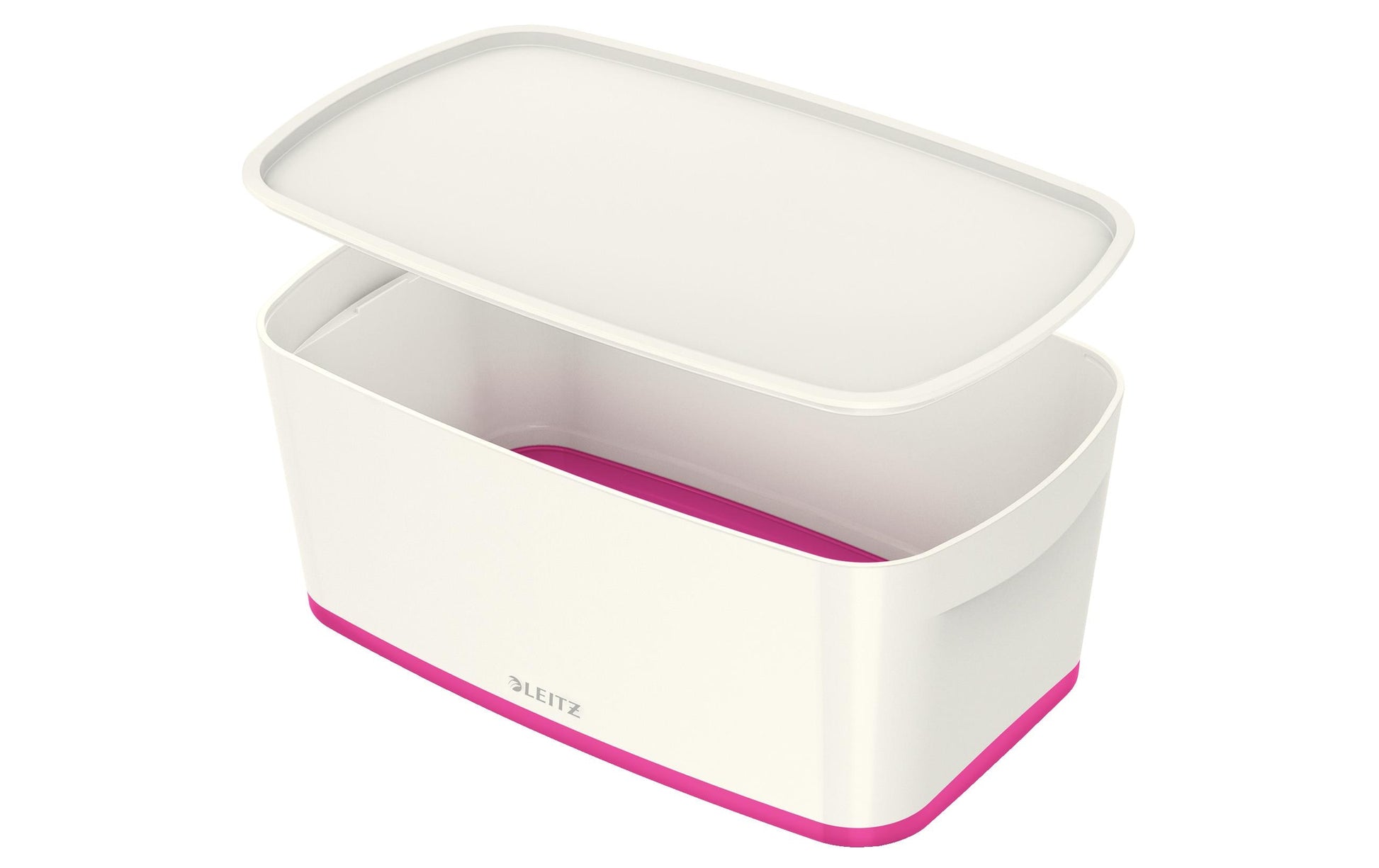Leitz Aufbewahrungsbox MyBox – ABS-Kunststoff, weiss/pink, 31,8 × 12,8 × 19,1 cm