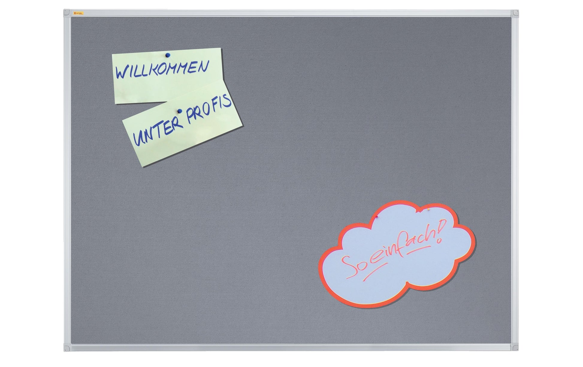 Franken Pinnwand – Filz, Alurahmen – 120 × 90 cm, Grau, X-tra Line