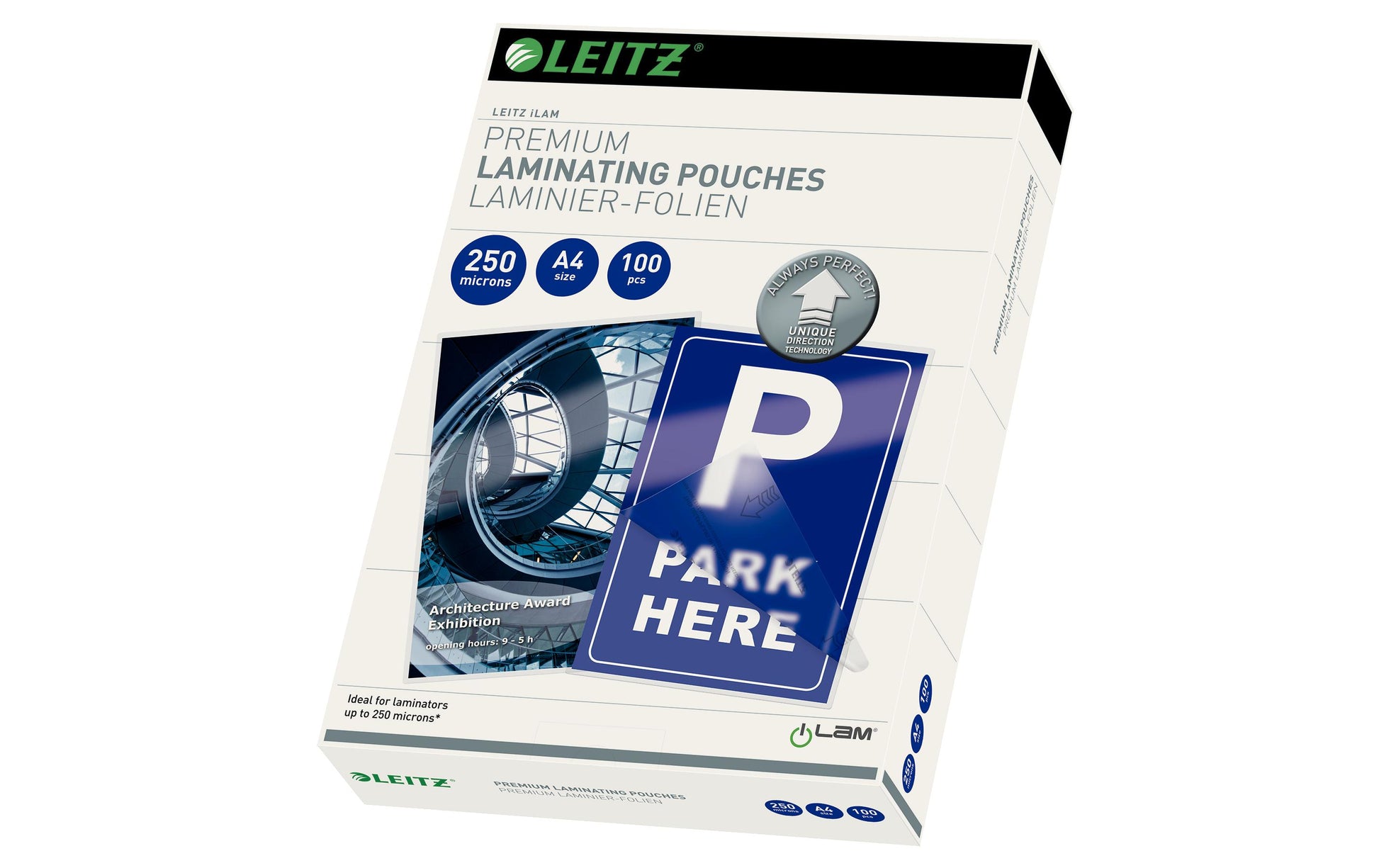 Leitz iLAM UDT Laminierfolien A4, glänzend – 250 µm, 216 × 303 mm, 100 Stk.