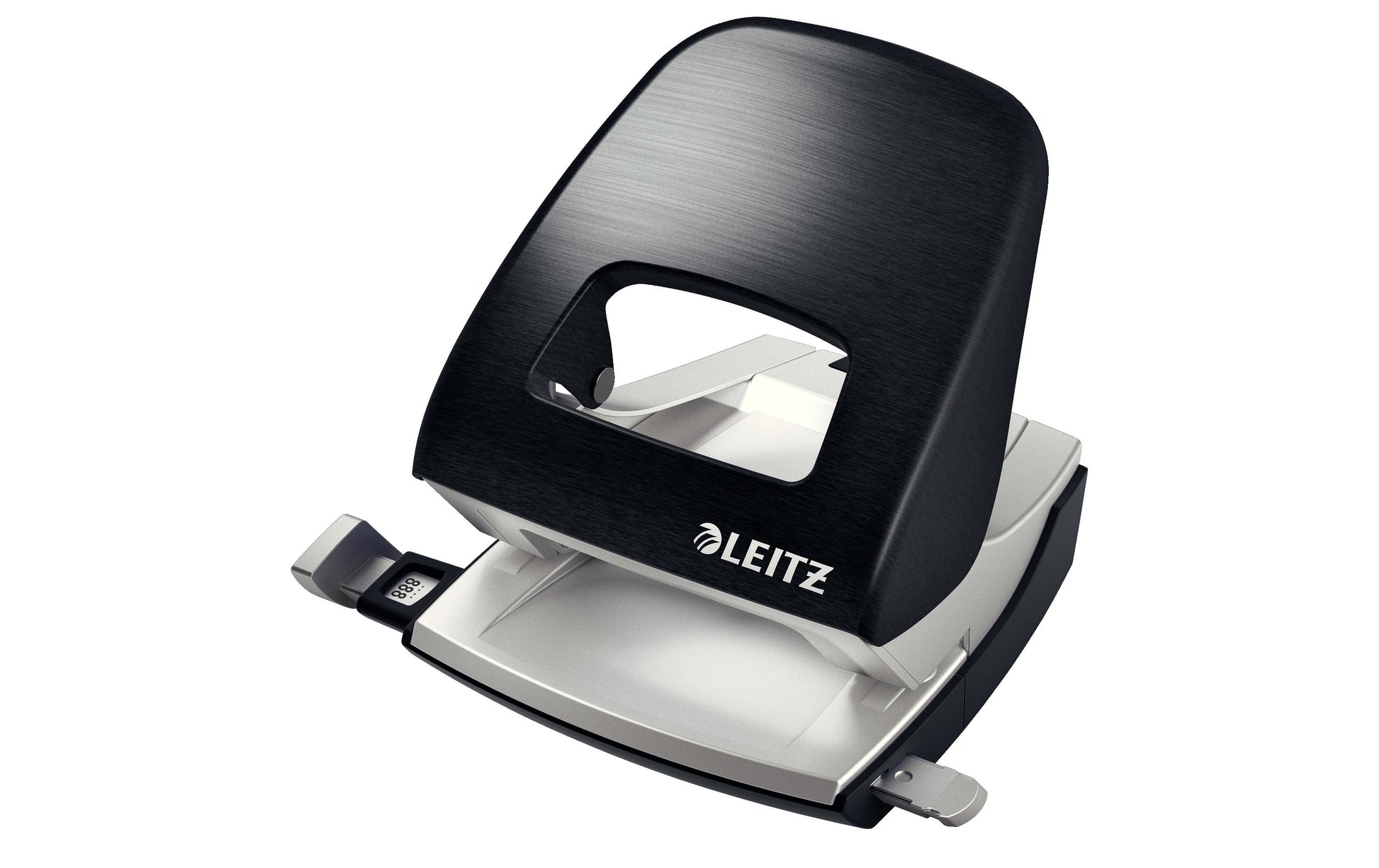 Leitz Bürolocher Style 5006 – 2-Loch, Lochabstand 80 mm, 30 Blatt, bis A4 – Schwarz – Metall