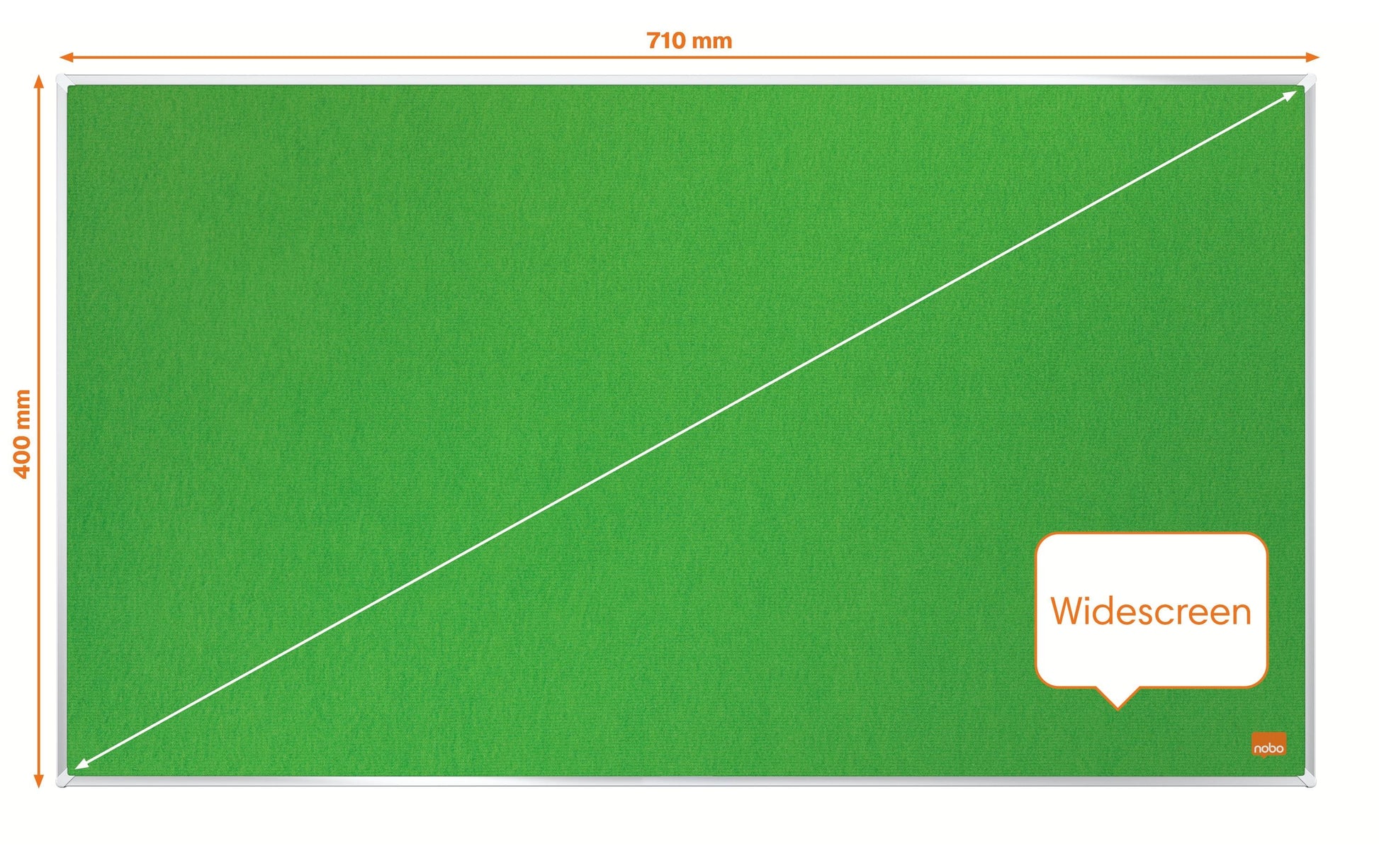 Nobo Pinnwand – Filz, Alurahmen – 71 × 40 cm, Grün, Impression Pro Widescreen