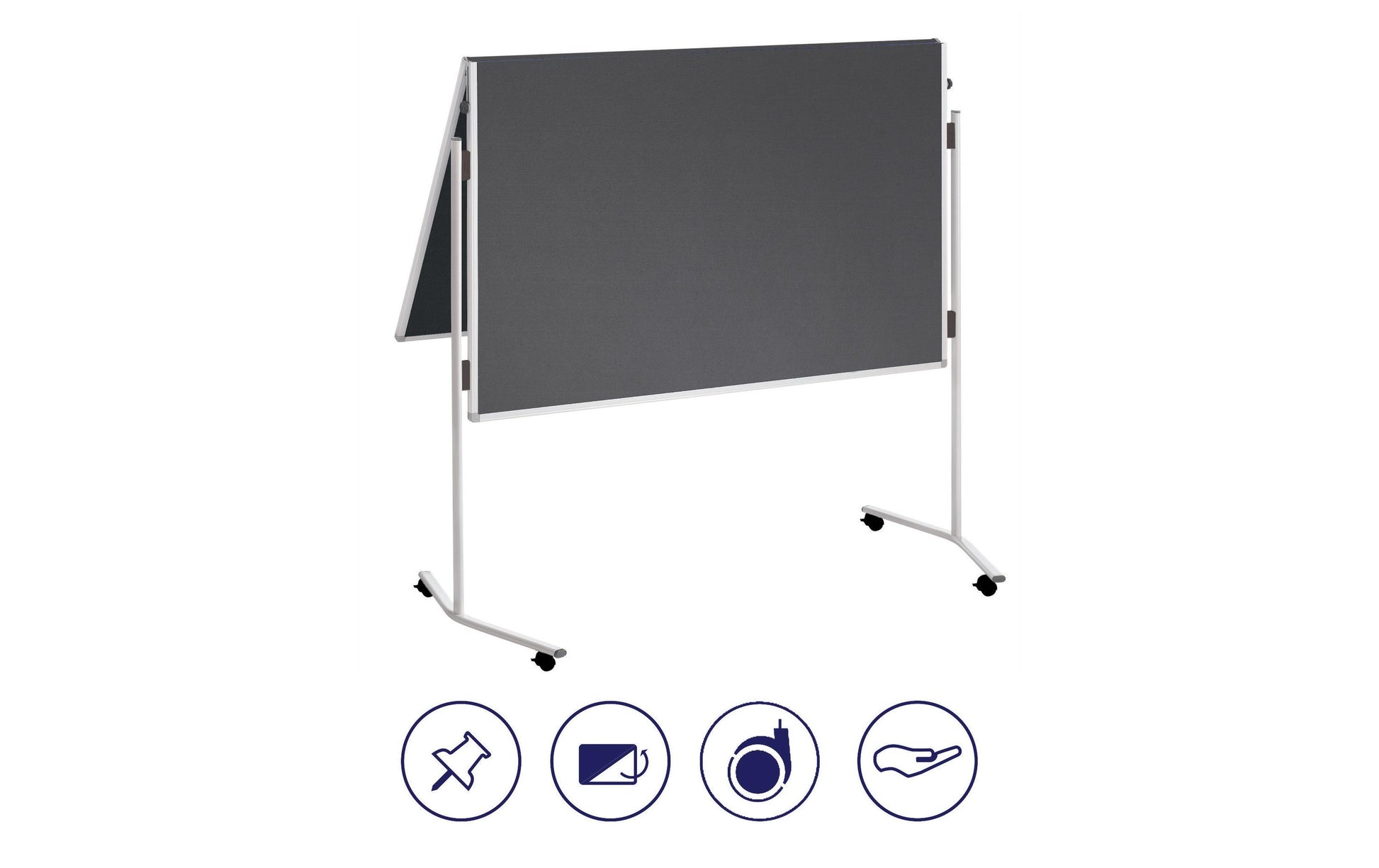 Franken Pinnwand – Filz, Alurahmen – 120 × 75 cm, Grau, ECO