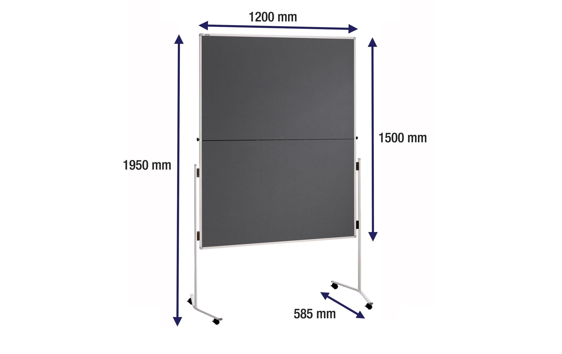 Franken Pinnwand – Filz, Alurahmen – 120 × 75 cm, Grau, ECO