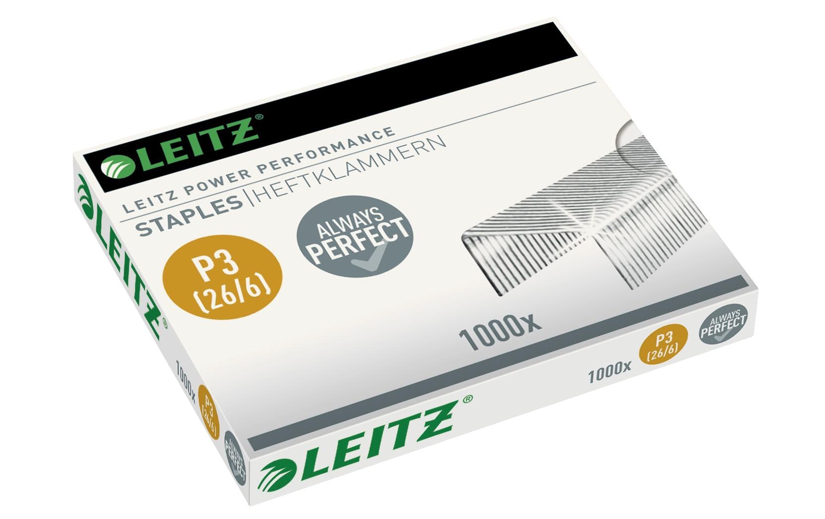 Leitz Heftklammern 26/6 – für 5500, 5501, 5502 und andere – verzinkt, silber – 1000 Stk.