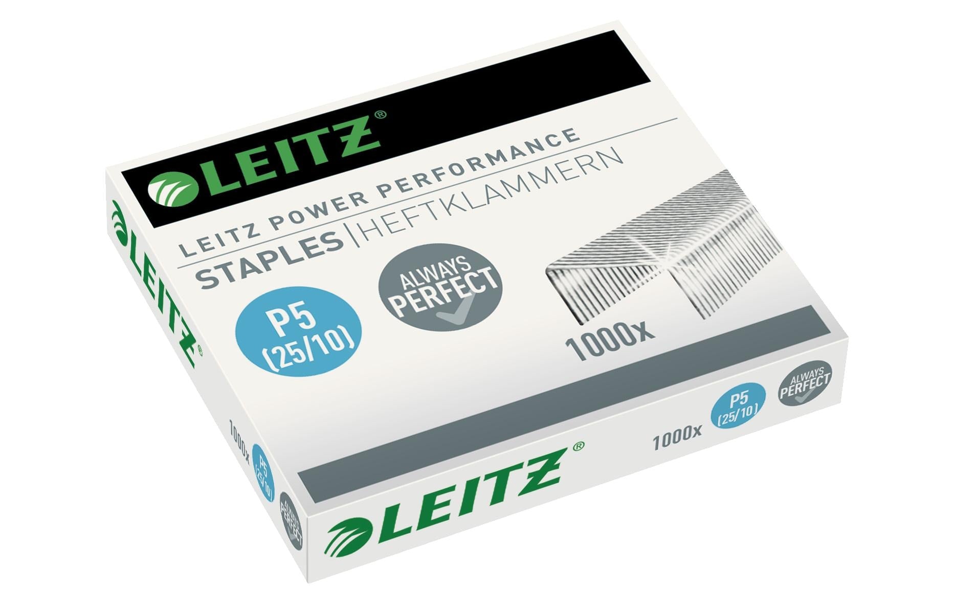Leitz Heftklammern 25/10 – verzinkt, Metall, silber – 1000 Stk.