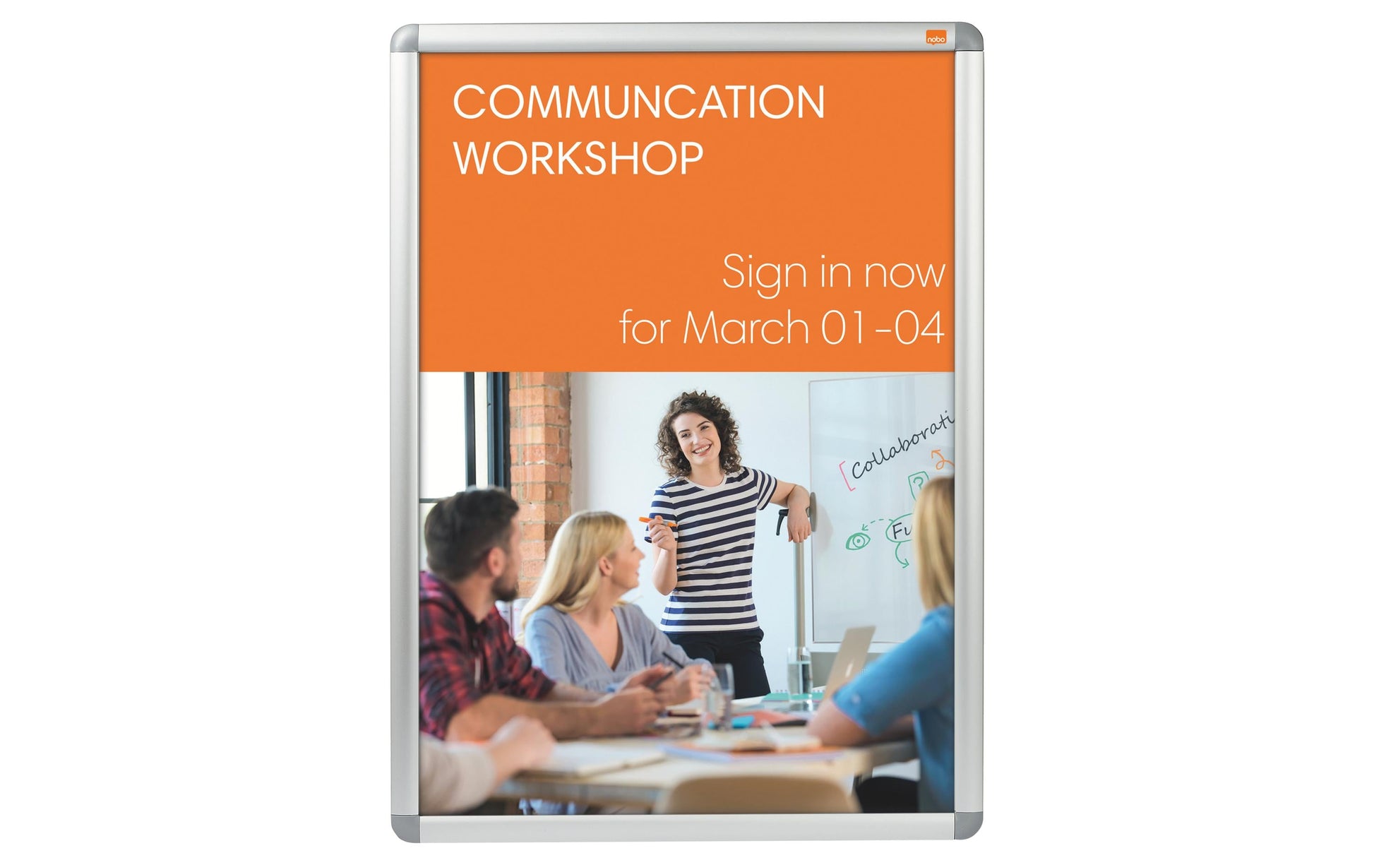 Nobo Plakatrahmen Premium Plus – 650 × 900 mm, silber, Metall