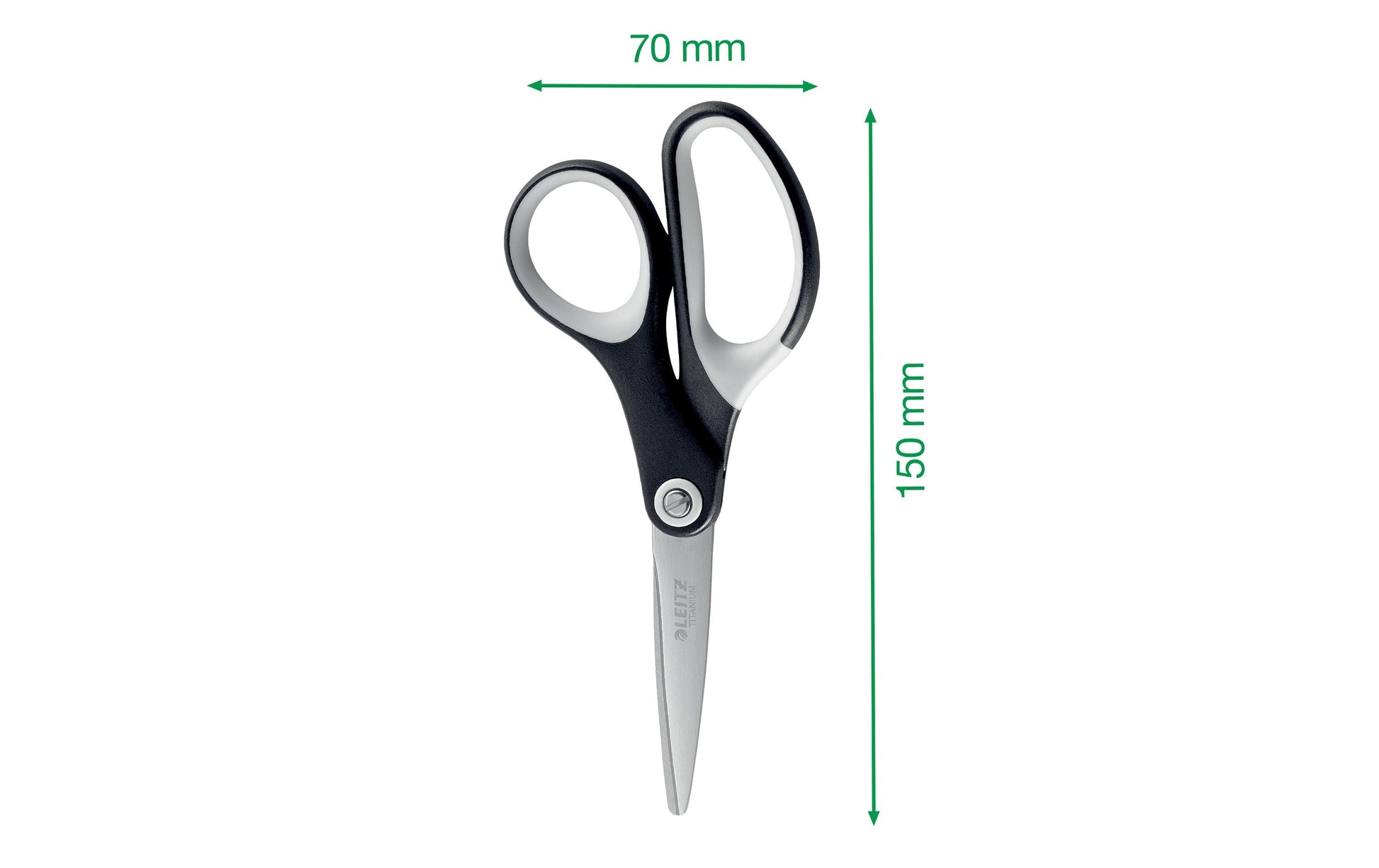 Leitz Schere 15,0 cm, für Rechts- und Linkshänder – Edelstahl, Schwarz