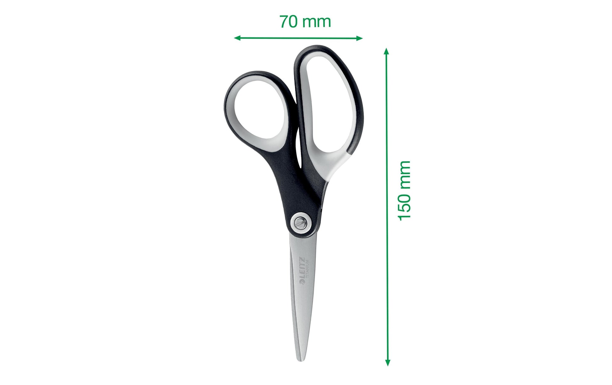 Leitz Schere 15,0 cm, für Rechts- und Linkshänder – Edelstahl, Schwarz
