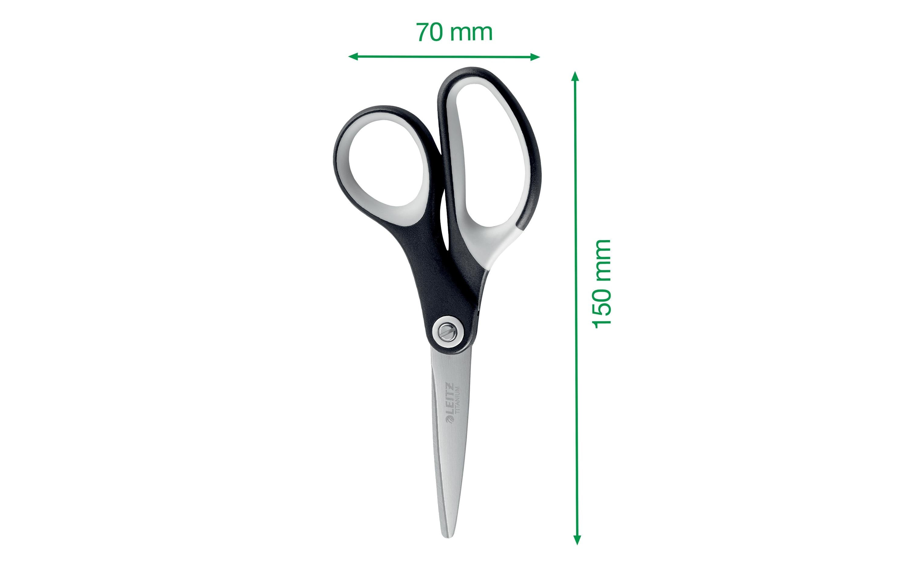 Leitz Schere 15,0 cm, für Rechts- und Linkshänder – Edelstahl, Schwarz