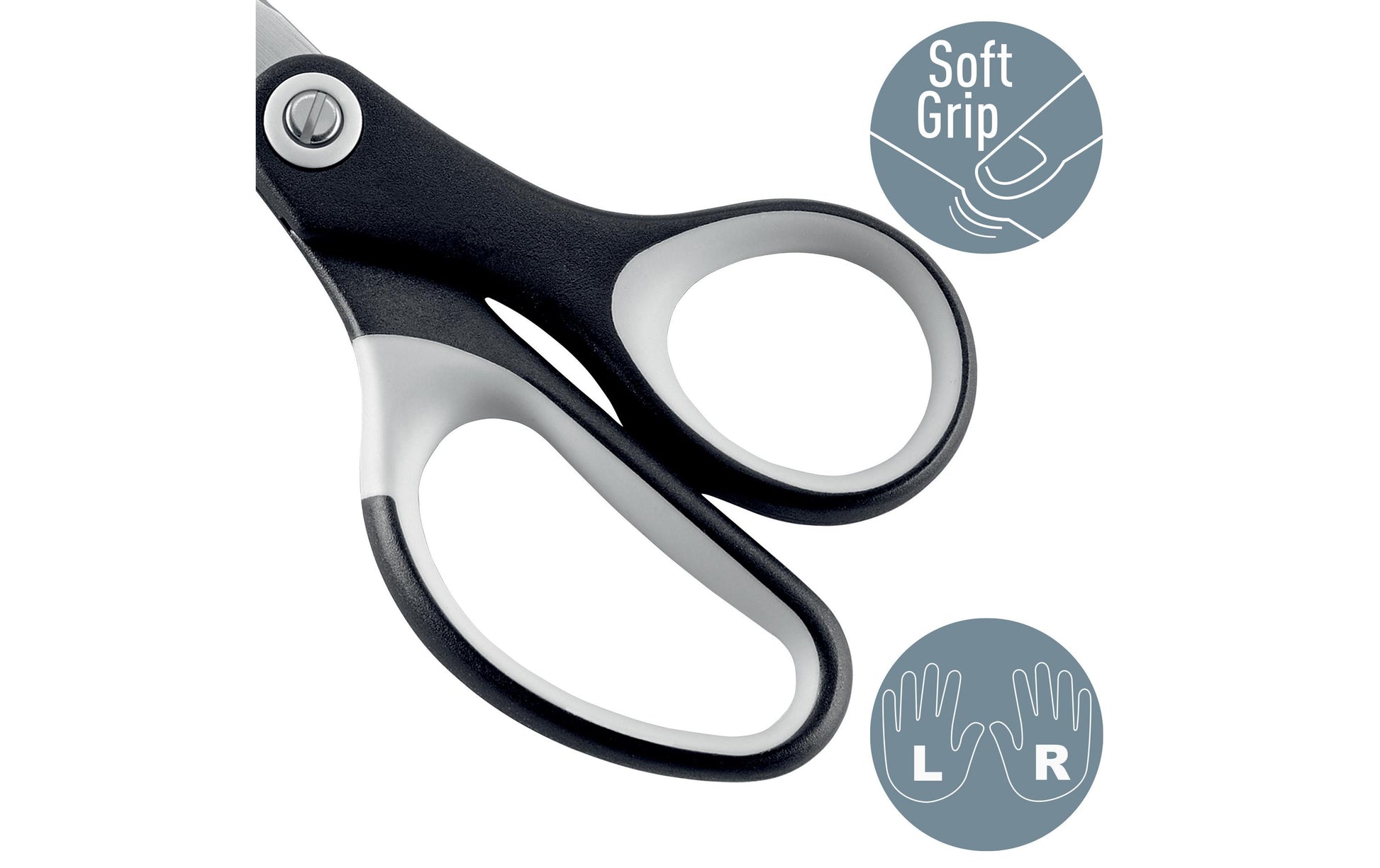 Leitz Schere 15,0 cm, für Rechts- und Linkshänder – Edelstahl, Schwarz