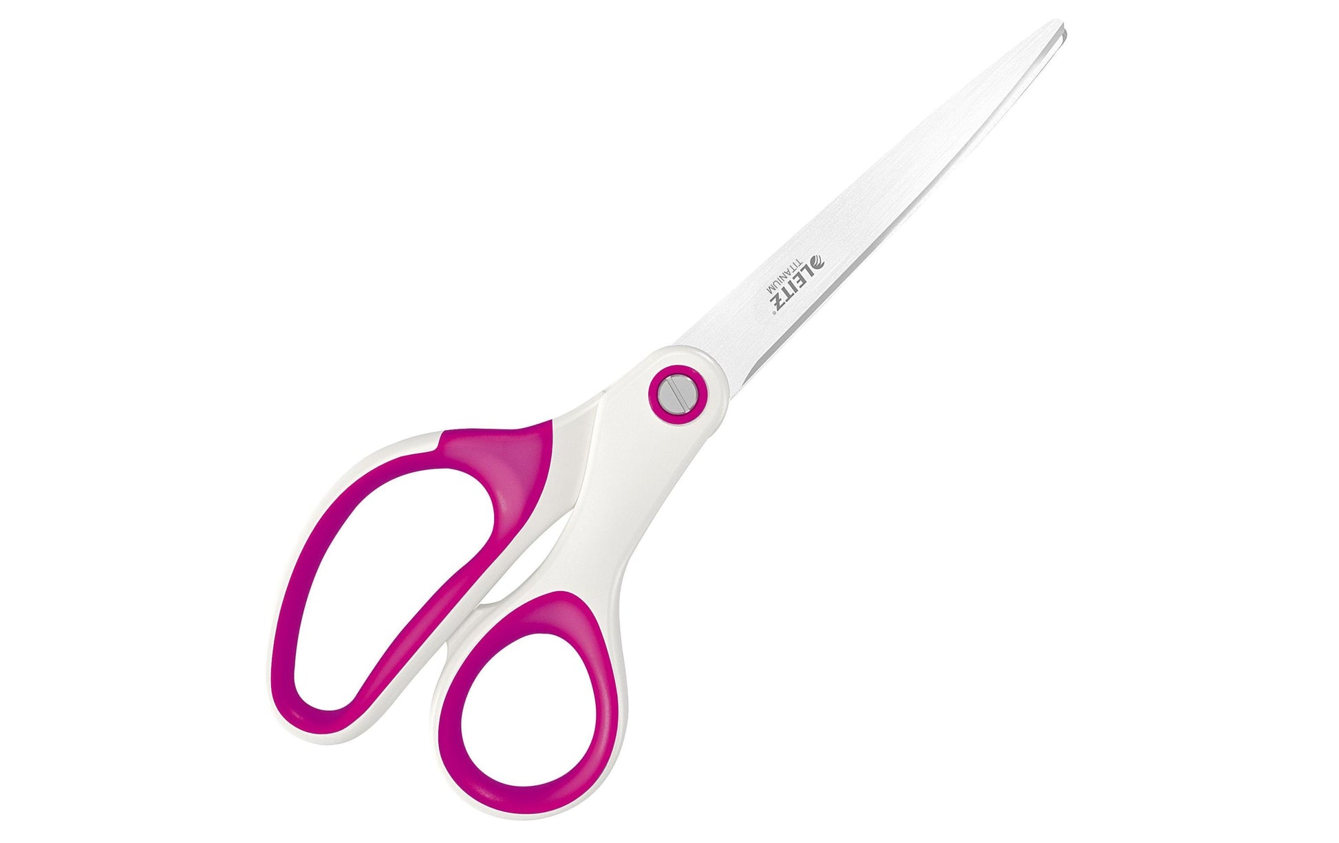 Leitz Universalschere – titanbeschichtet, für Rechts- und Linkshänder, spitz, Softgrip, Kunststoff, pink