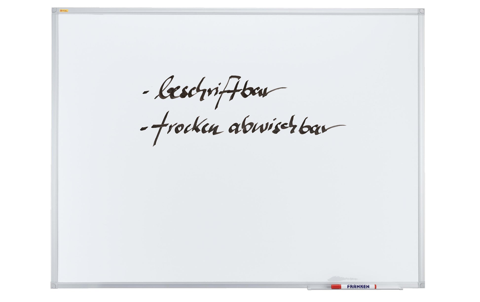 Franken Whiteboard – 90 × 60 cm, Melamin, Aluminiumrahmen, Wandmontage, inkl. Stiftablage