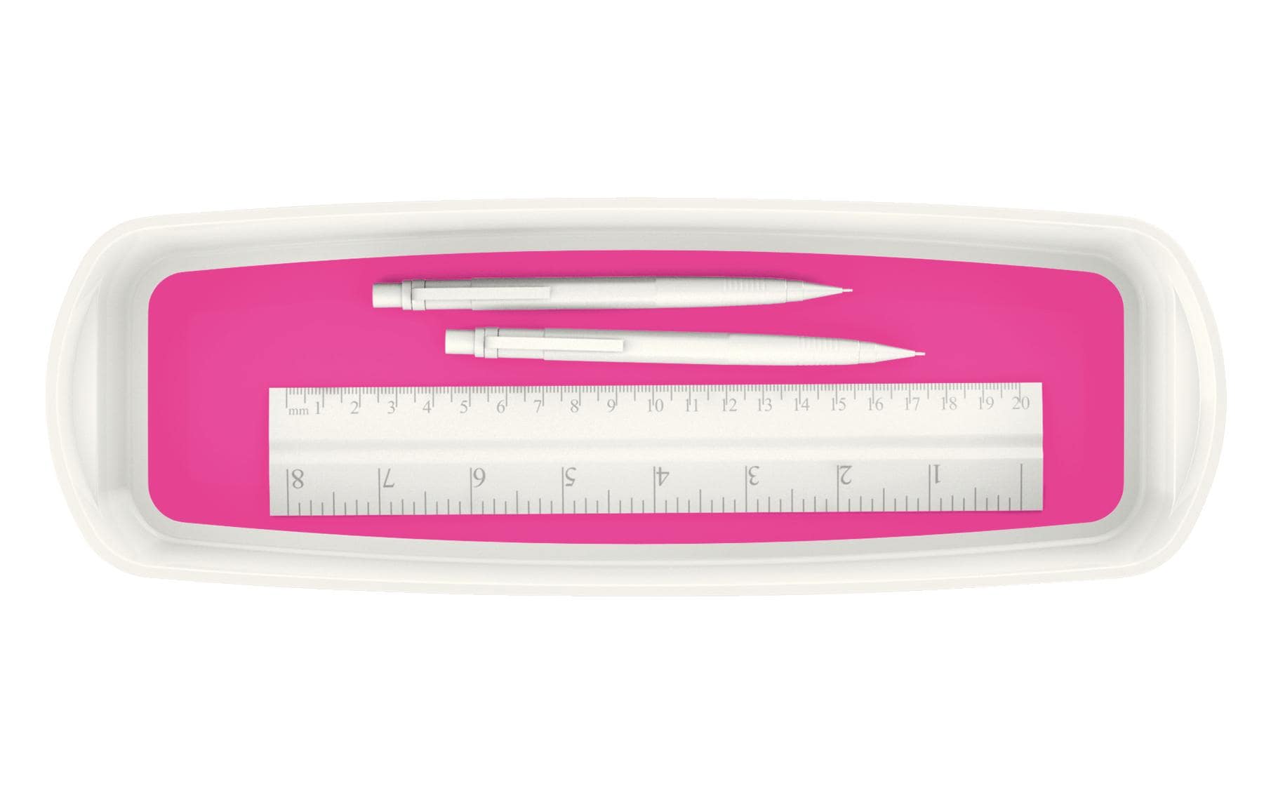 Leitz Aufbewahrungsschale MyBox – ABS-Kunststoff, Weiss/Pink Metallic, 30,7 × 5,5 × 10,5 cm