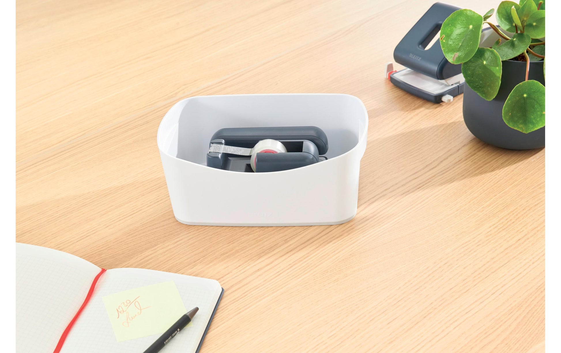 Leitz Aufbewahrungsschale MyBox – Kunststoff, weiss/grau, 24,6 × 9,8 × 16 cm