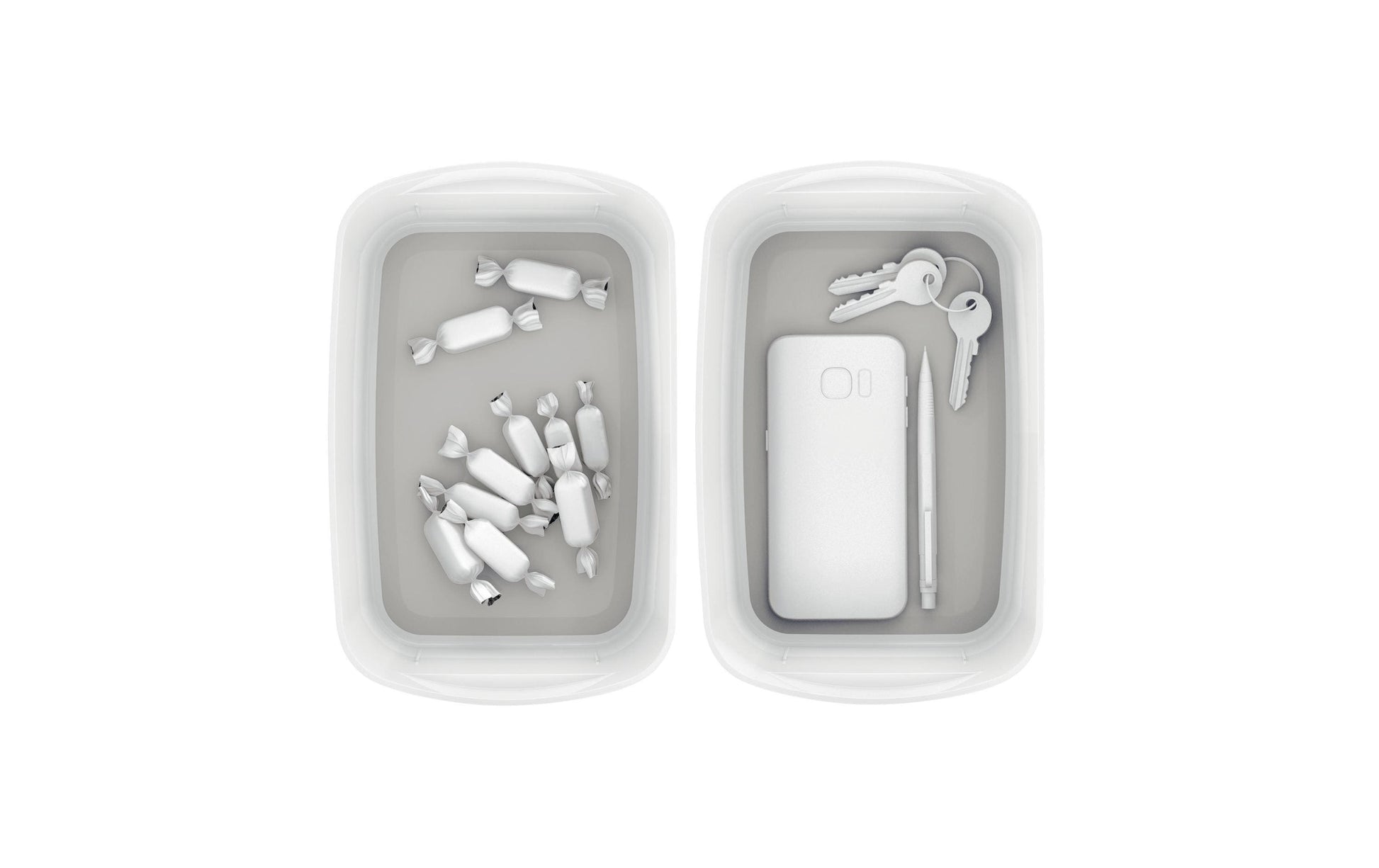 Leitz Aufbewahrungsschale MyBox – Kunststoff, weiss/grau, 24,6 × 9,8 × 16 cm