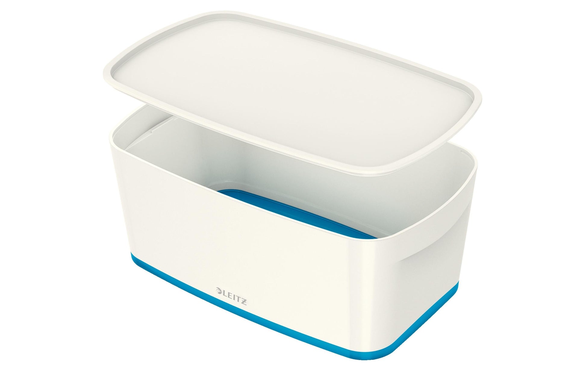 Leitz Aufbewahrungsbox MyBox – Kunststoff, weiss/blau, 31,8 × 12,8 × 19,1 cm
