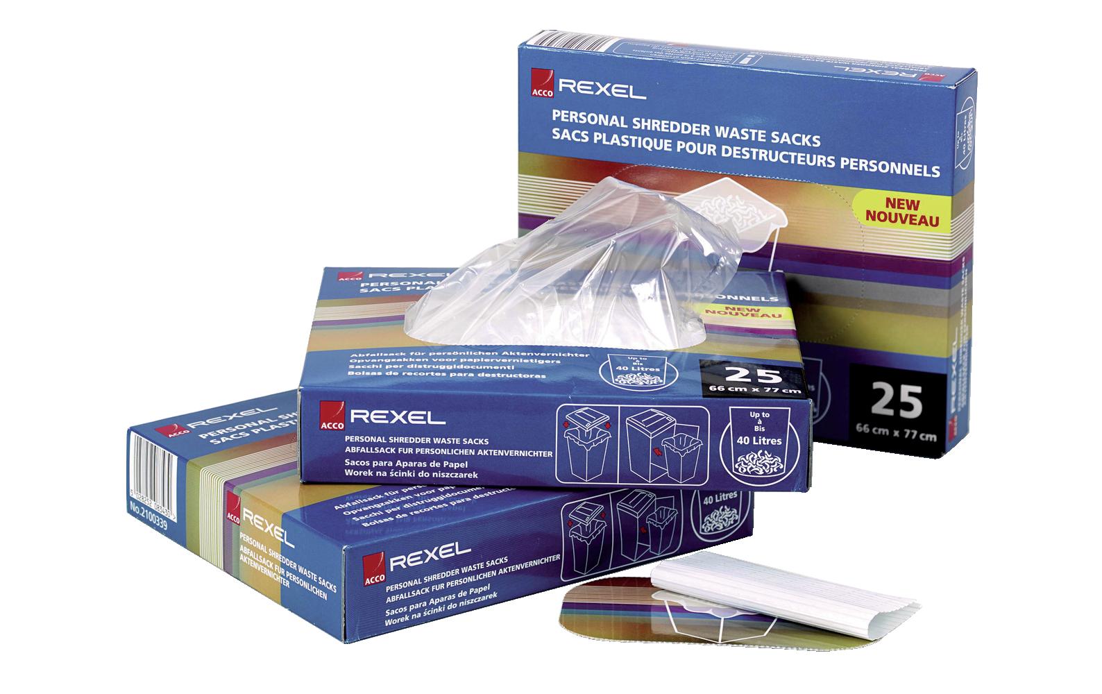 Rexel Aktenvernichtersäcke – 100 Stk., für 115 l, transparent
