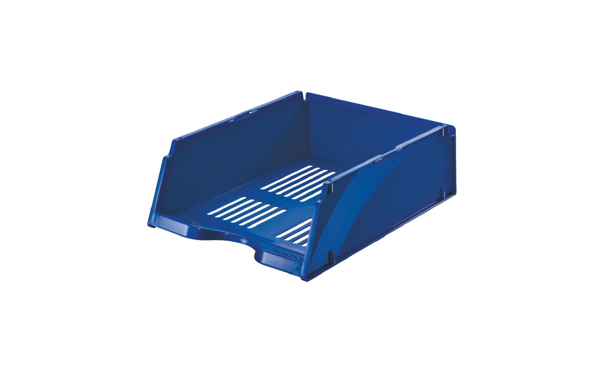 Esselte Briefkorb – mit Griffausschnitt, mit Beschriftungsfeld, glänzend, blau, B 268 × H 115 × T 338 mm