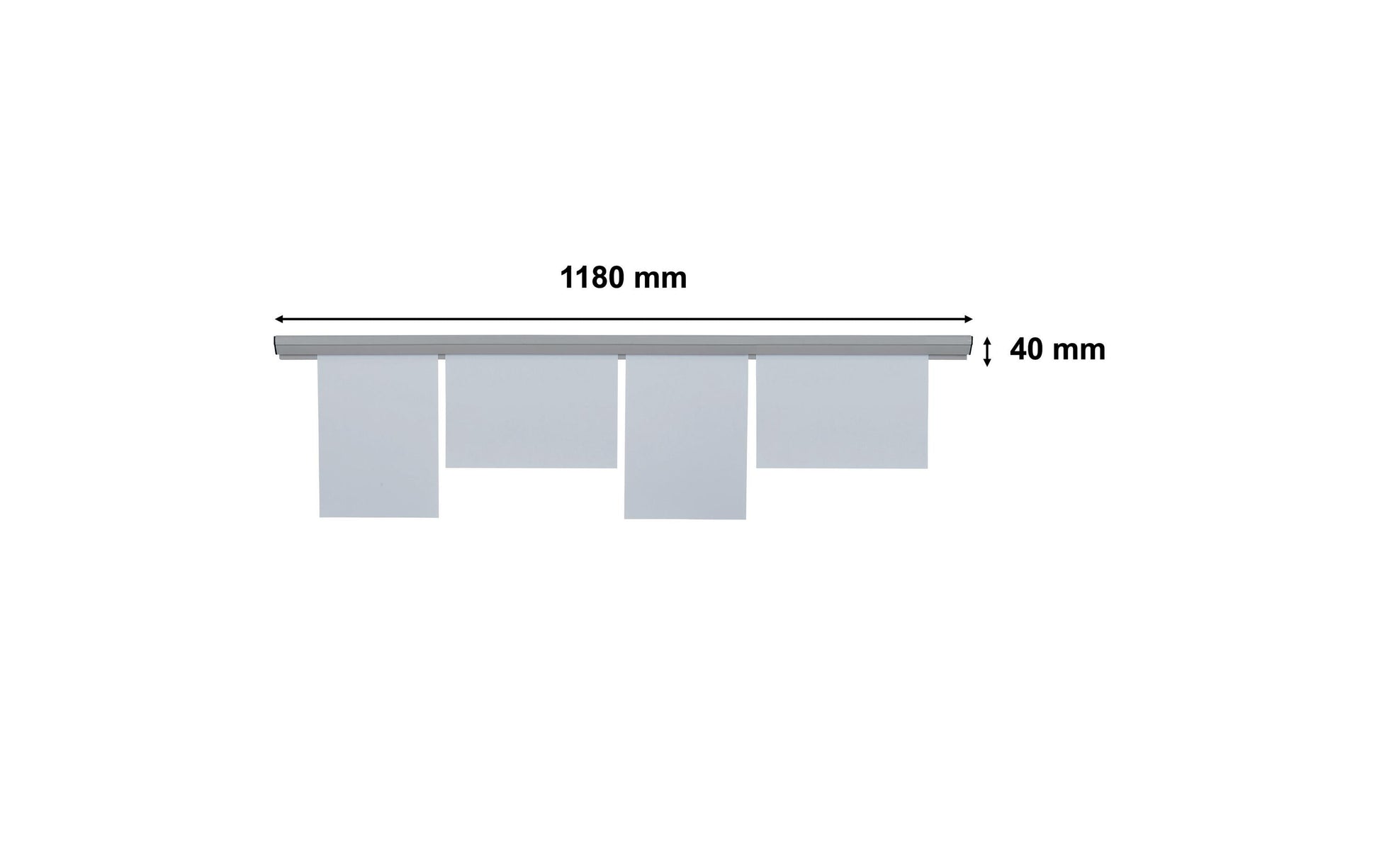 Franken Klemmschiene – selbstklebend – grau – Kunststoff – 1'180×40 mm – 1 Stk.