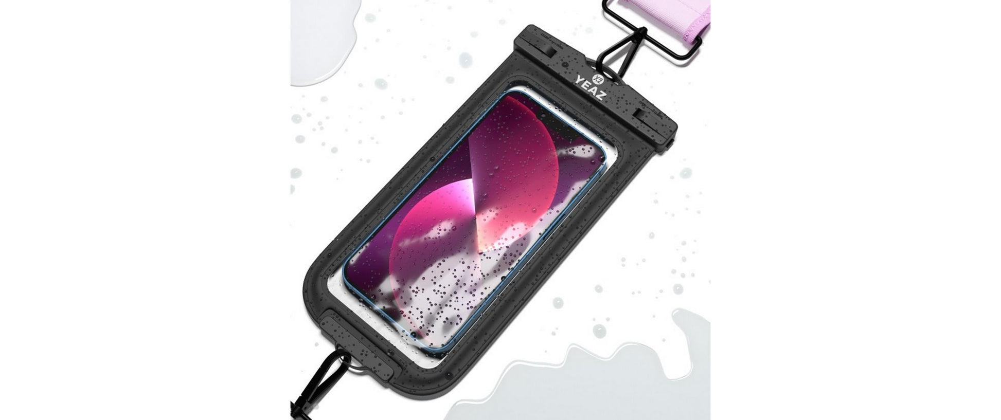 YEAZ Wasserdichte Smartphone-Tasche – für Smartphones – Schwarz – Neopren
