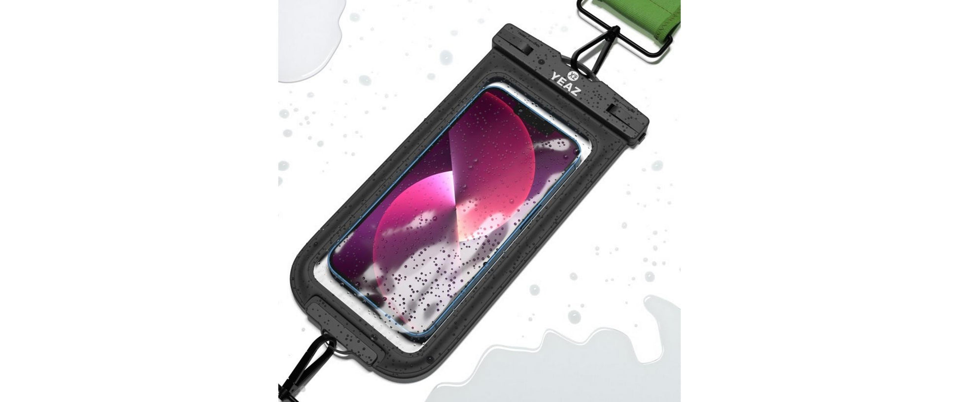 YEAZ Wasserdichte Smartphone-Tasche – für Smartphones – Grün – Neopren