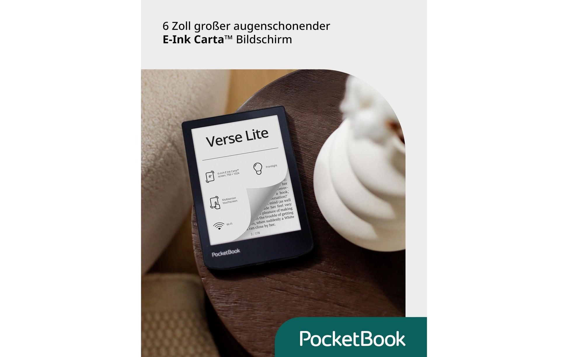 PocketBook Verse Lite Grau – 6" E Ink Carta, 8 GB