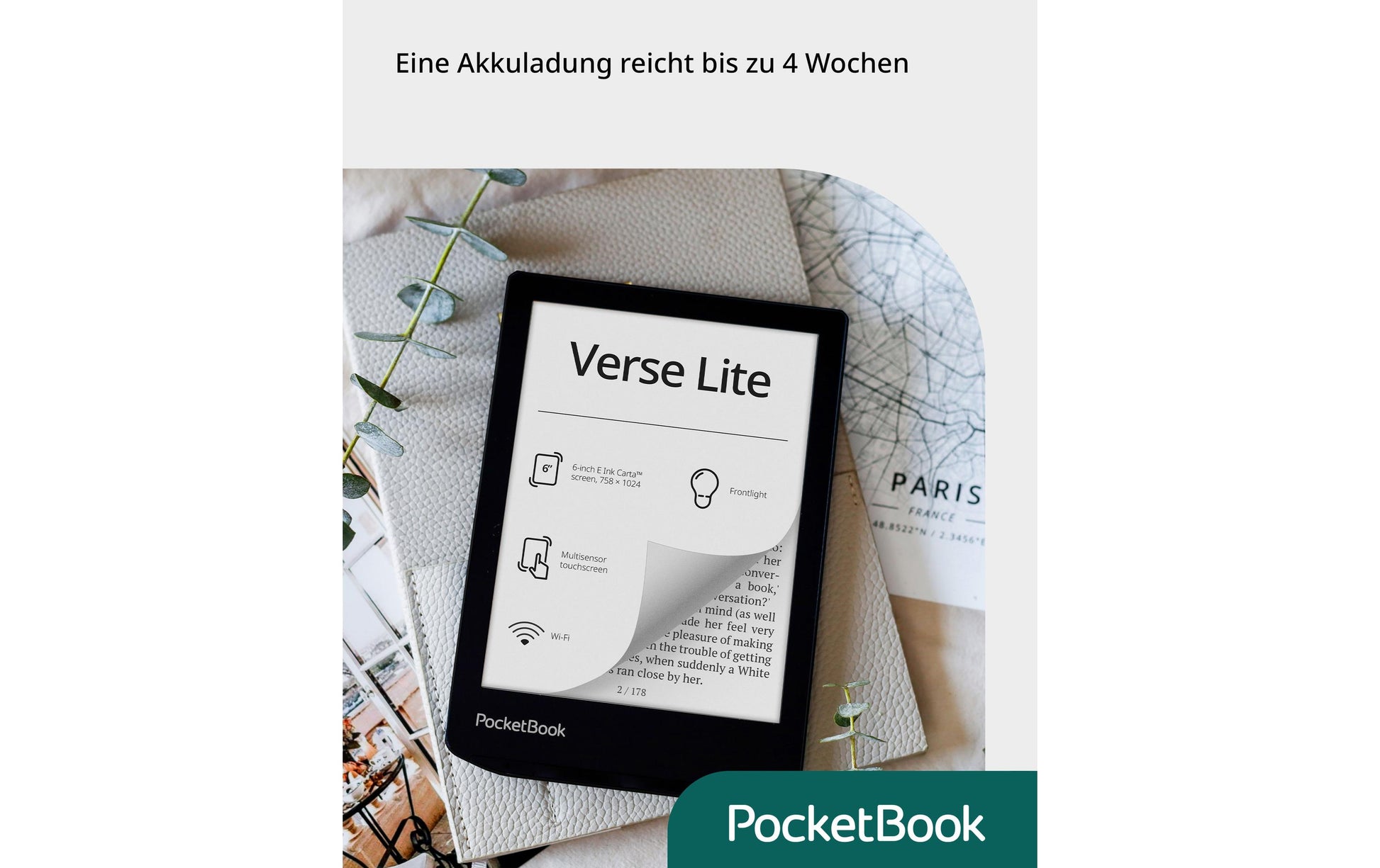 PocketBook Verse Lite Grau – 6" E Ink Carta, 8 GB