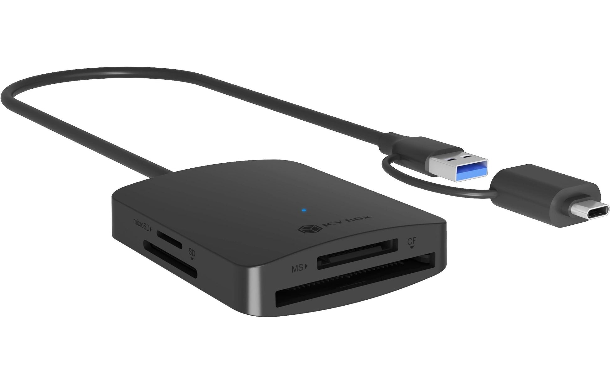 RaidSonic ICY BOX IB-CR302-CU3 – Smartcard-Leser – USB 3.0, SDXC (SD 3.0), Schwarz