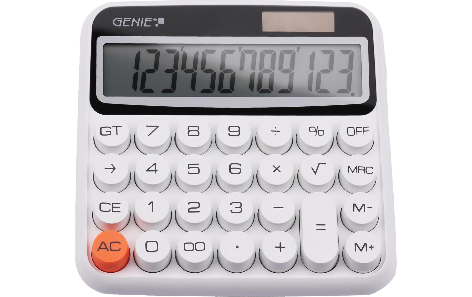 Genie Tischrechner 612 – 12-stellig – Solar/Batterie – Weiss