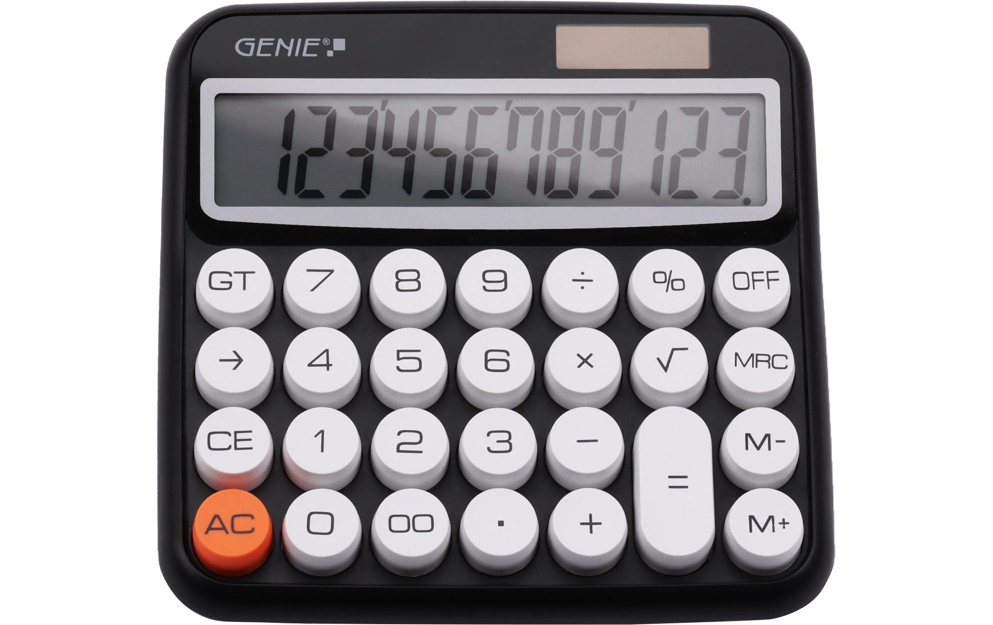 Genie Tischrechner 612BK – 12-stellig – Solar/Batterie – Schwarz