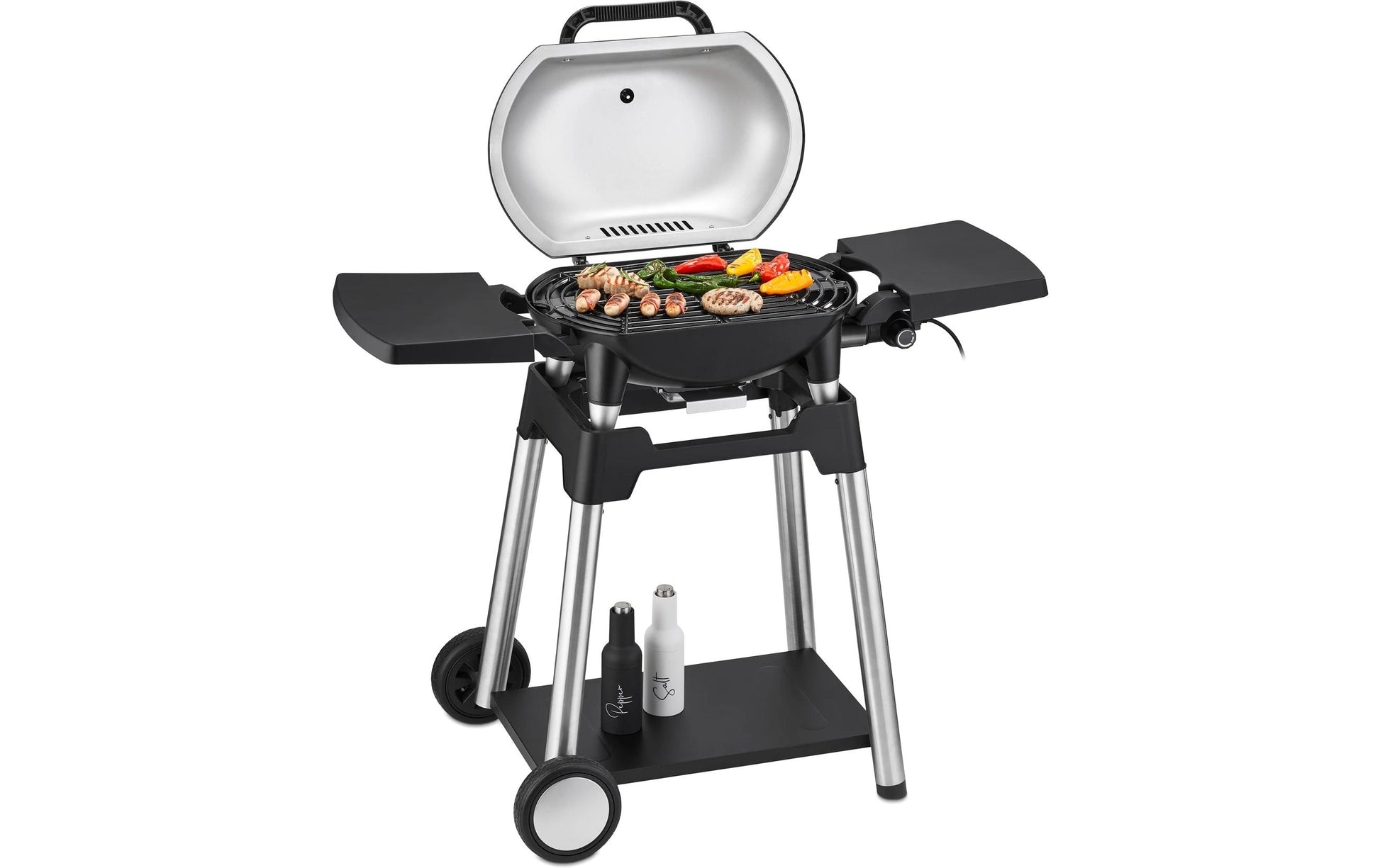 Trisa Elektrogrill Grill Force 2200 – 2200 W, Kochfläche 52 × 33 cm, 1 Brenner – Schwarz/Silber