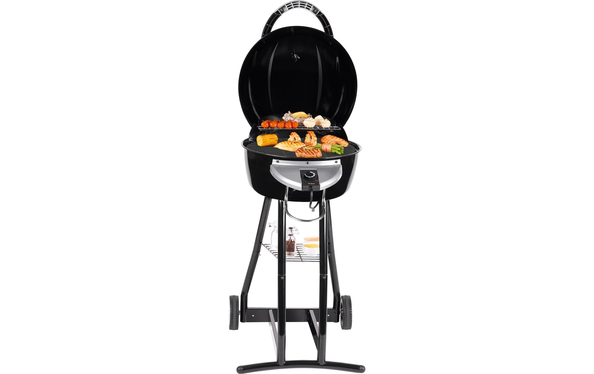 Trisa Elektrogrill BBQ Star 2 in 1 – 2000 W, elektrisch & Holzkohle – Schwarz/Silber