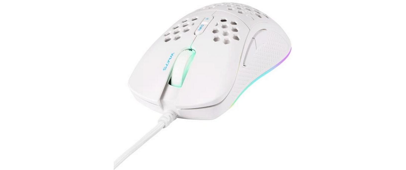 Deltaco Gaming GAM-108-W – Gaming-Maus – Kabelgebunden (USB-A), 6400 DPI, RGB-Beleuchtung, rechts