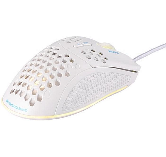 Deltaco Gaming GAM-108-W – Gaming-Maus – Kabelgebunden (USB-A), 6400 DPI, RGB-Beleuchtung, rechts