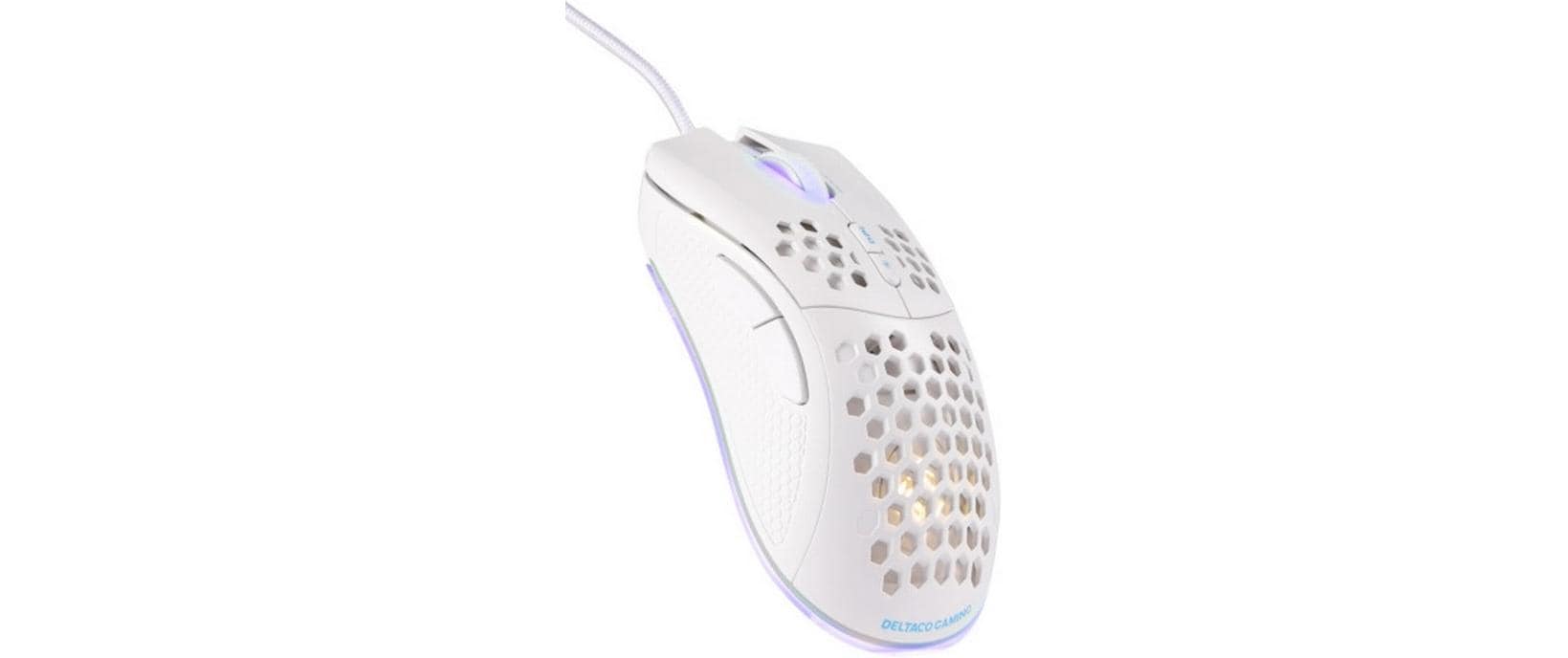 Deltaco Gaming GAM-108-W – Gaming-Maus – Kabelgebunden (USB-A), 6400 DPI, RGB-Beleuchtung, rechts