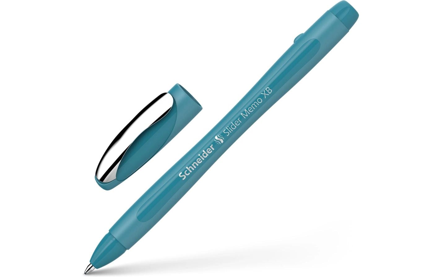 Schneider AG Schneider Slider Memo Kugelschreiber – Blau, Türkiser Schaft, Spitze 0,7 mm, Deckel, Kunststoff (85% recycelt)